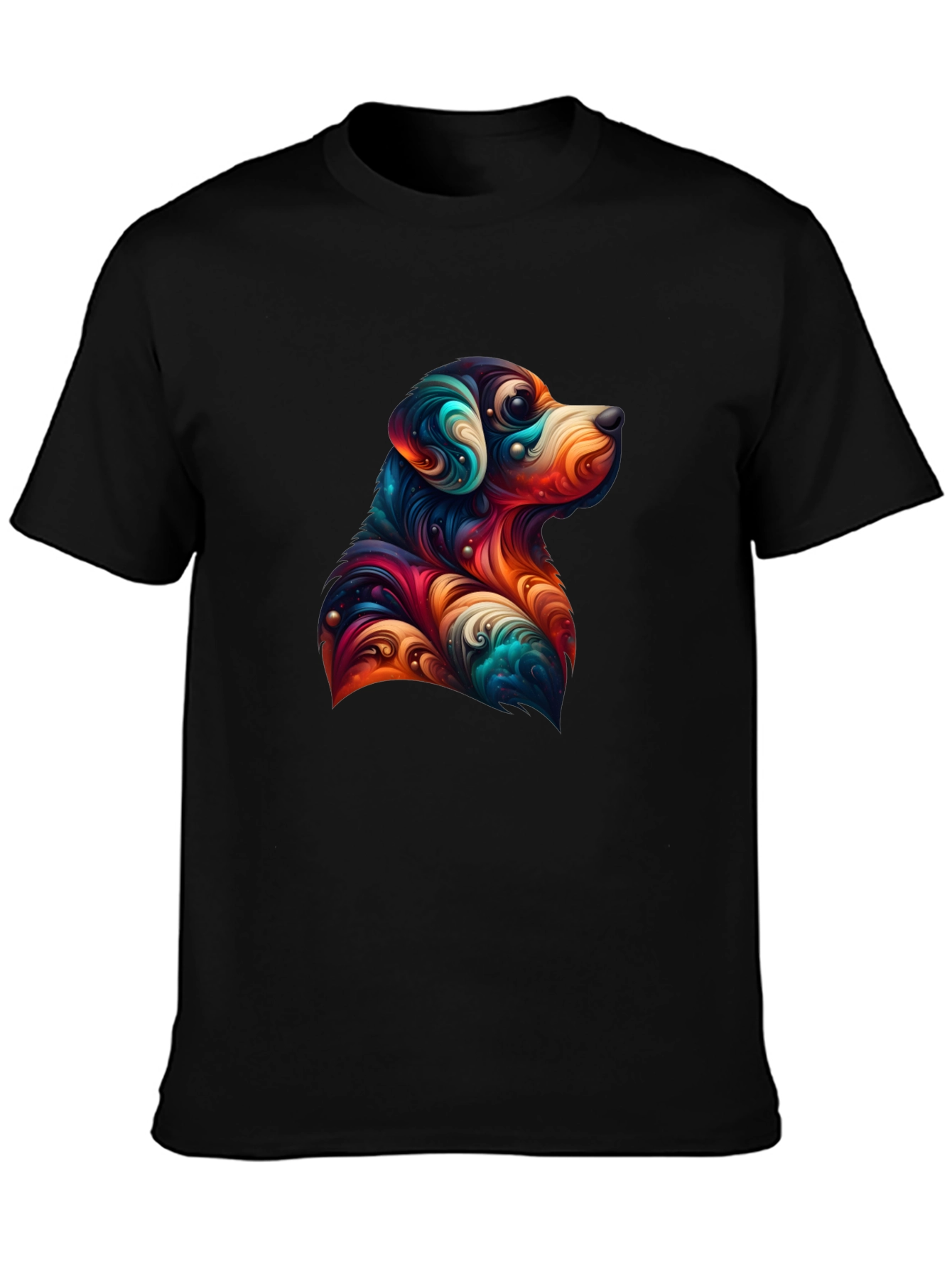 Dog Art Graphic Tee - Black Unisex T-Shirt