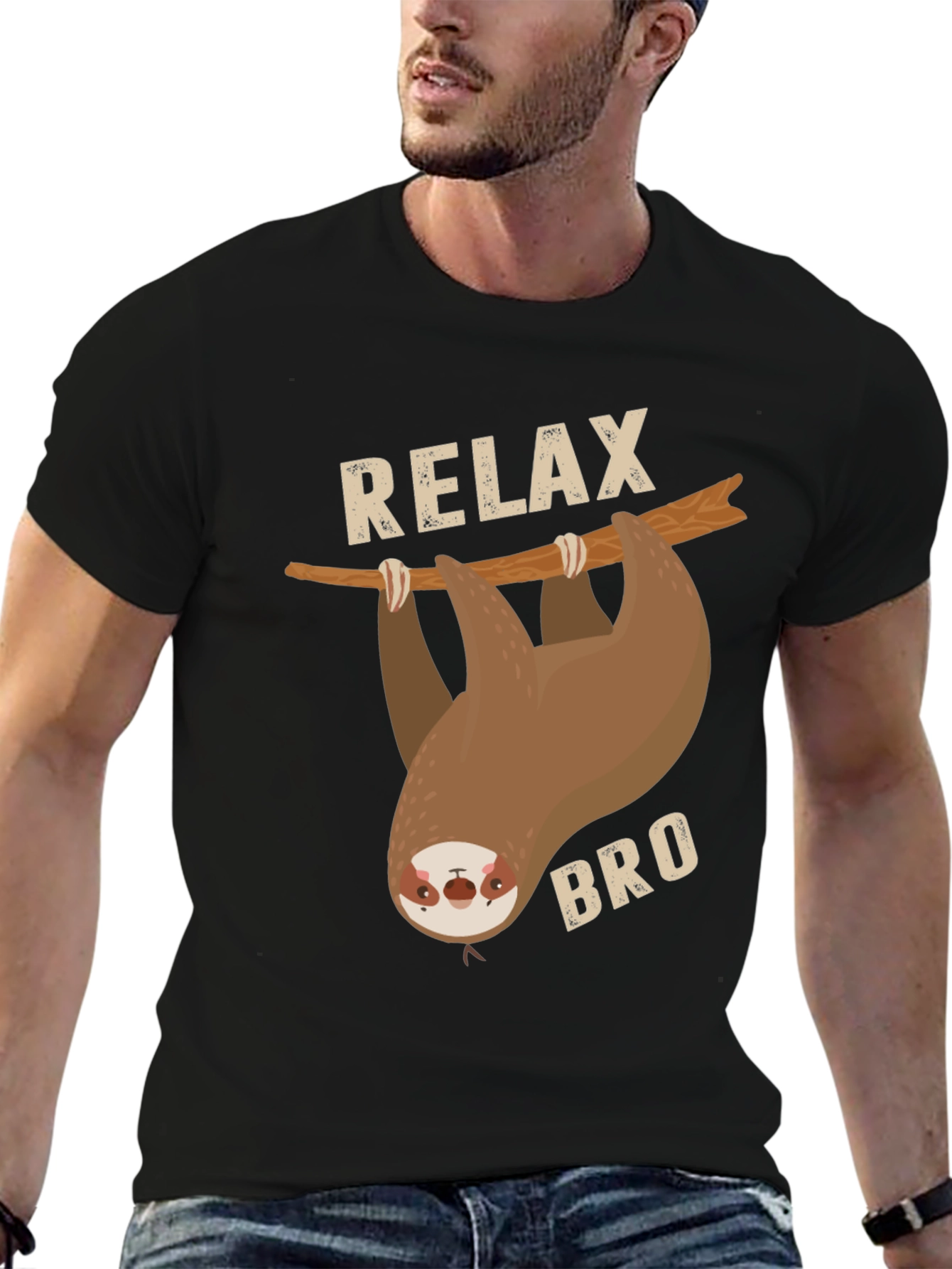 Relax Bro Sloth Graphic T-Shirt