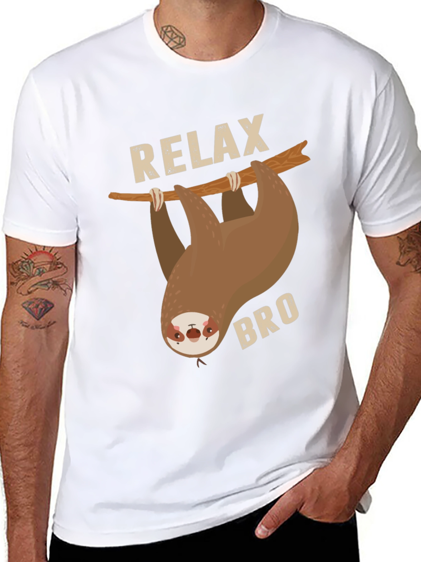 Relax Bro Sloth Graphic T-Shirt