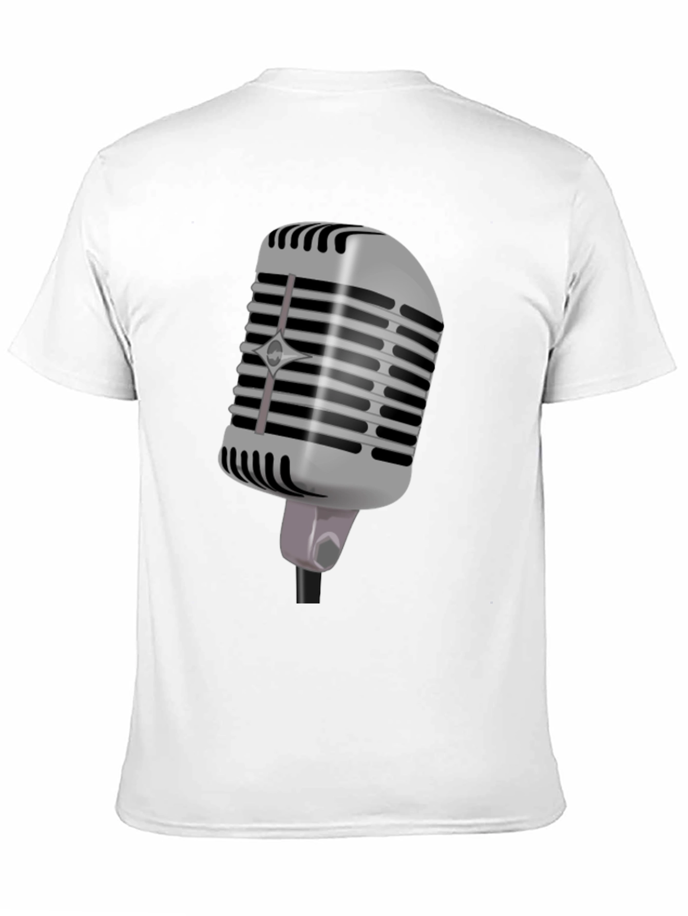 Retro Microphone Graphic Tee - Black