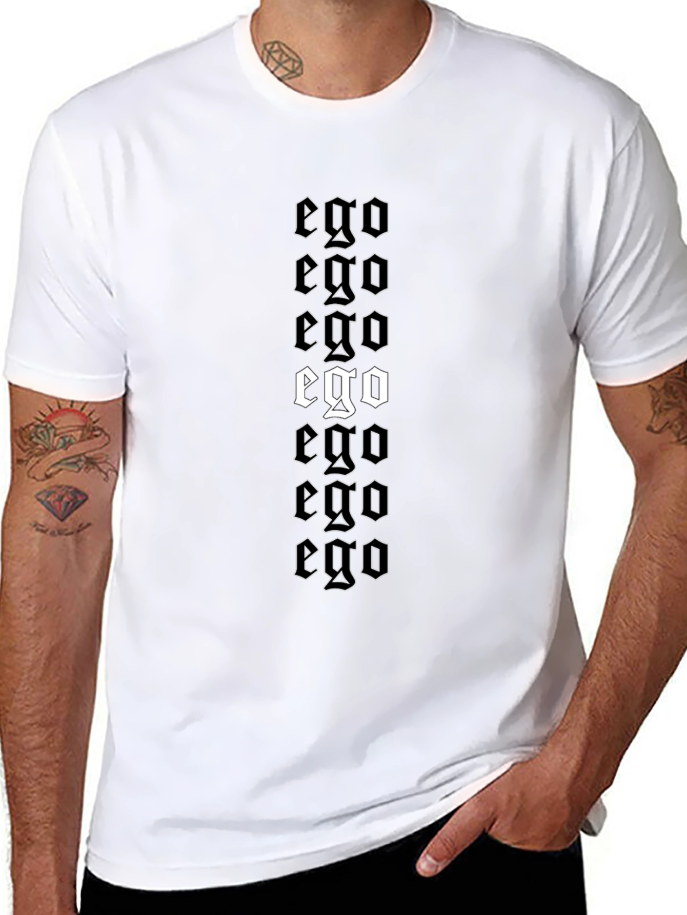 Ego Graphic Print Black T-Shirt