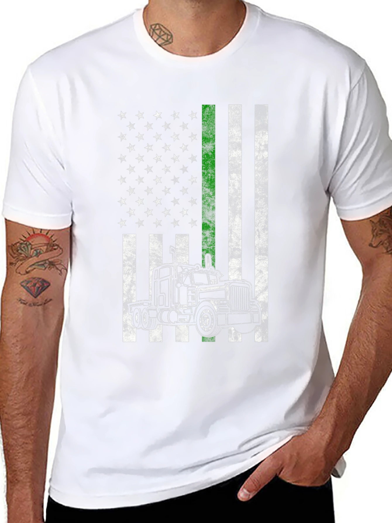 Trucker Pride American Flag T-Shirt