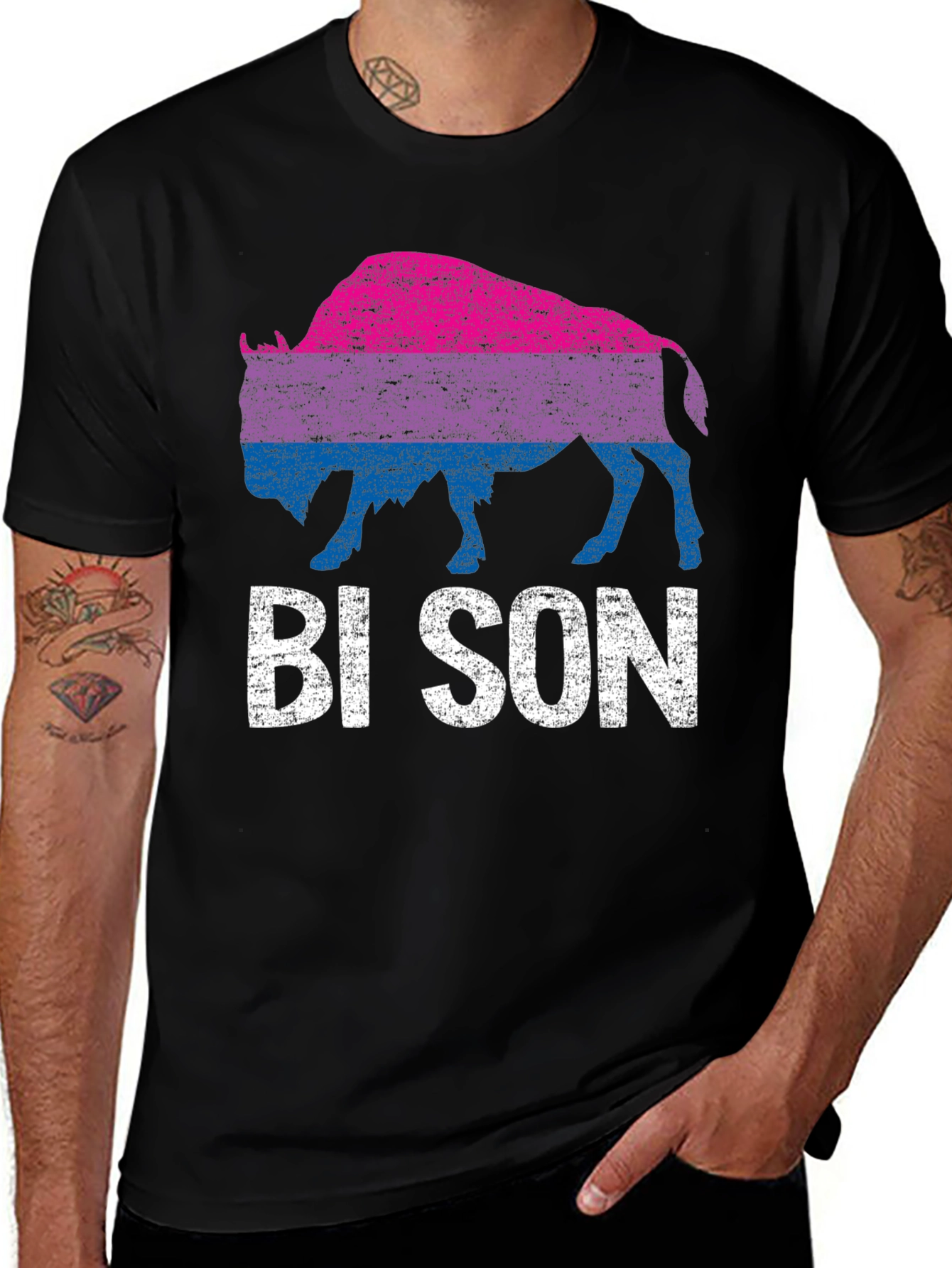 Bison Bi Pride T-Shirt - LGBTQ+ Pride Apparel