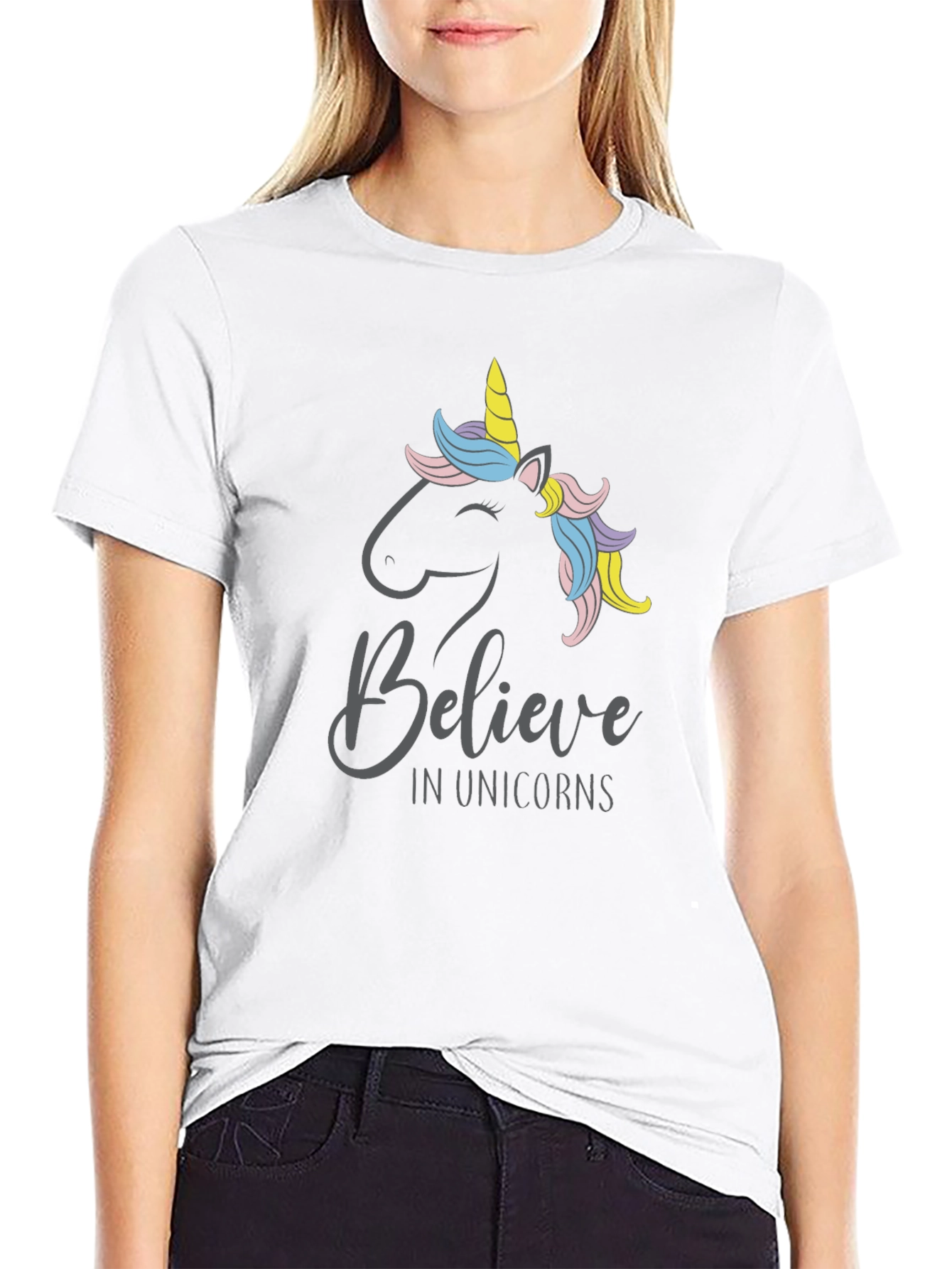 Believe In Unicorns T-Shirt - Black