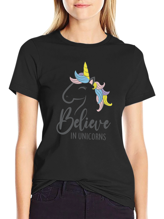 Believe In Unicorns T-Shirt - Black