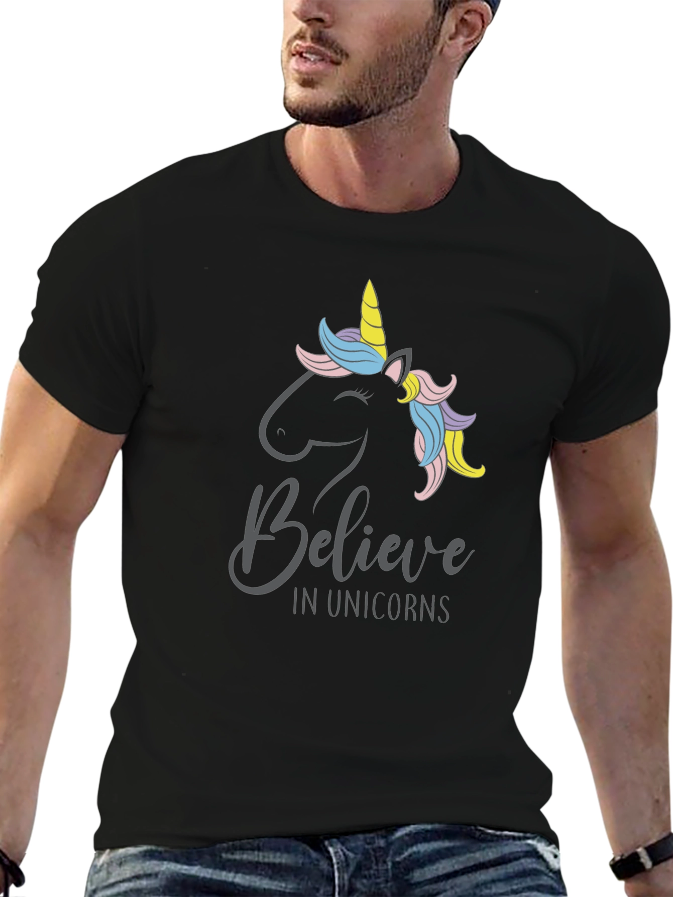 Believe In Unicorns T-Shirt - Black