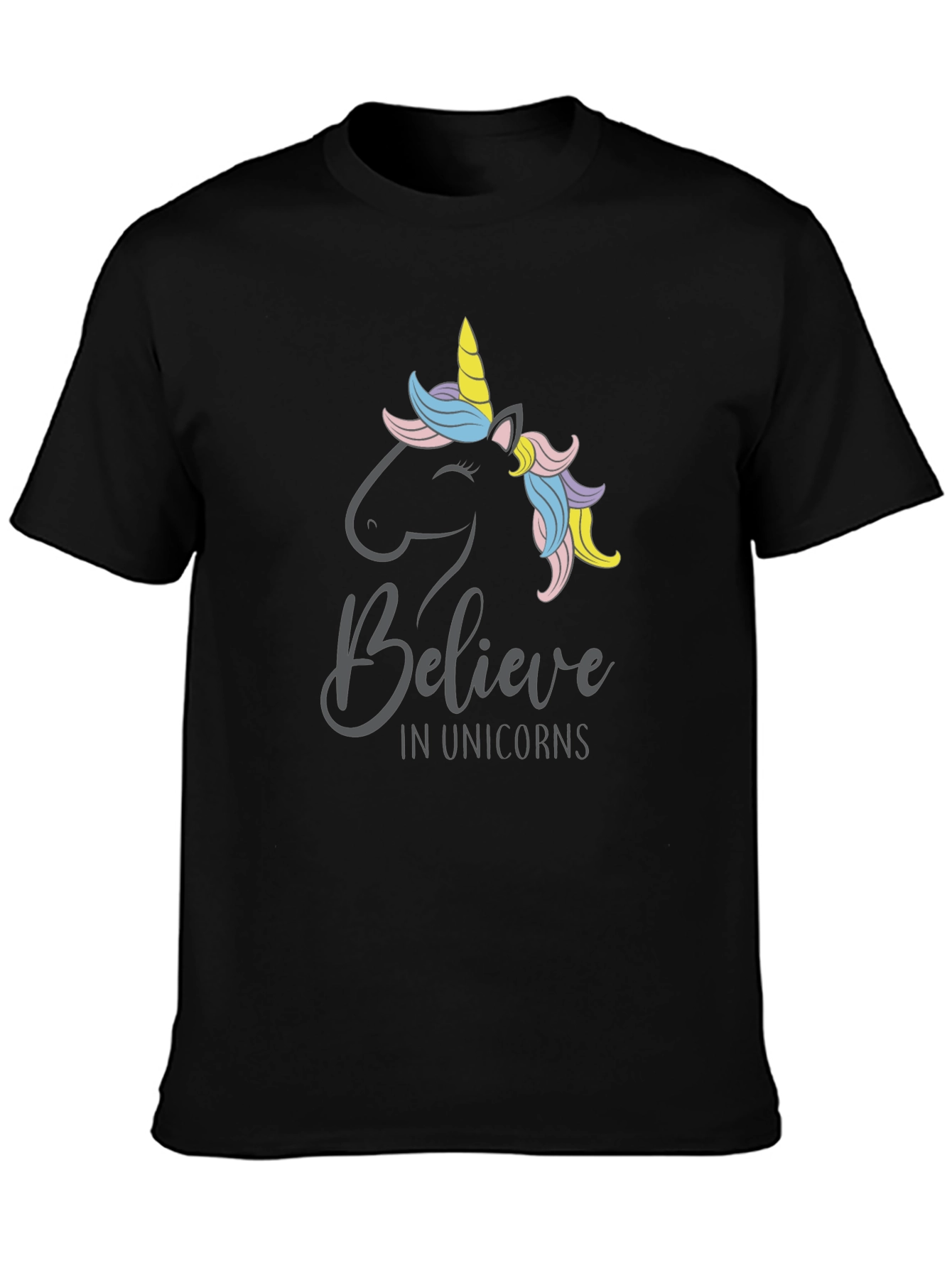 Believe In Unicorns T-Shirt - Black