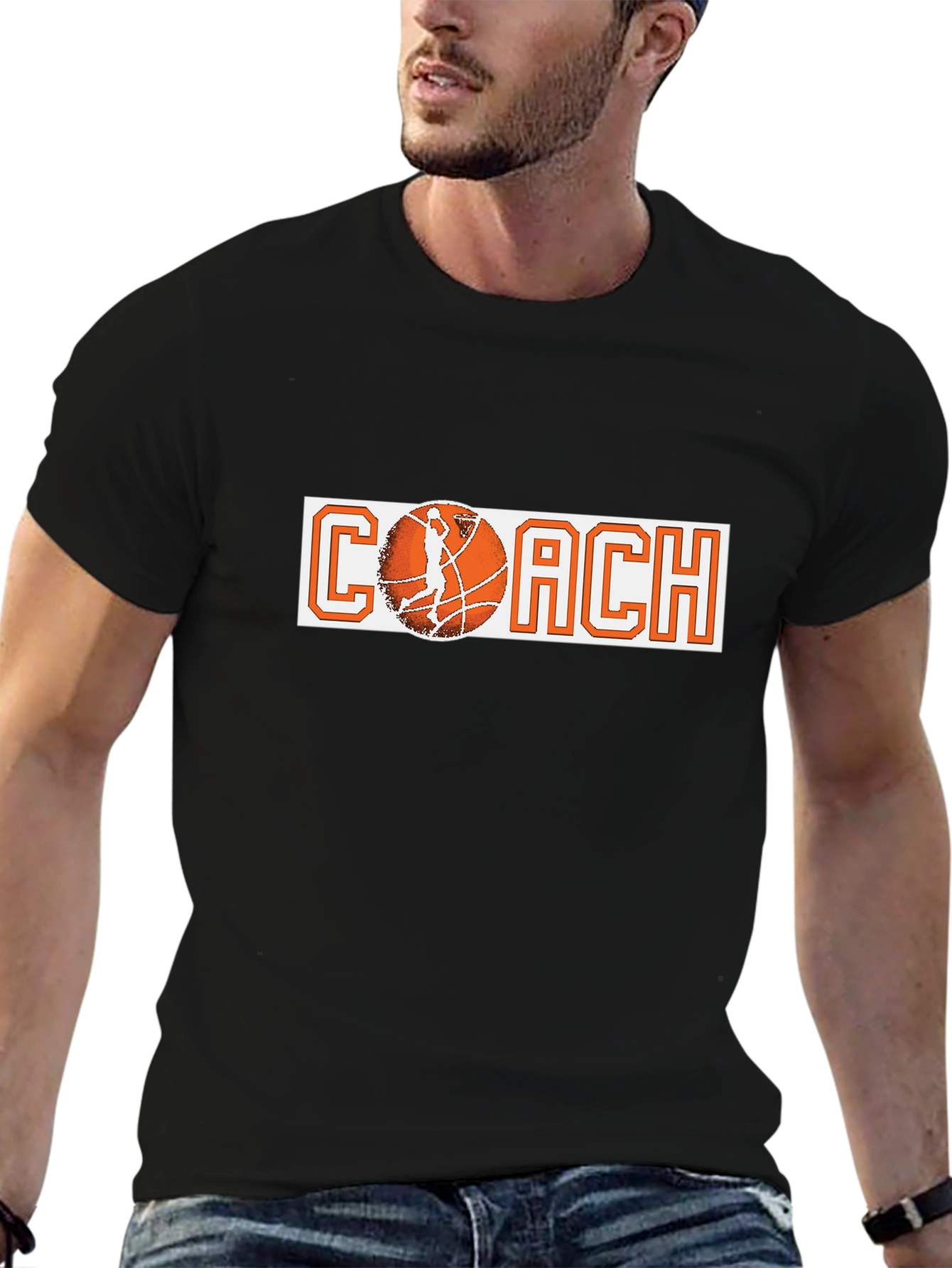 Basketball Coach Graphic Tee - Black