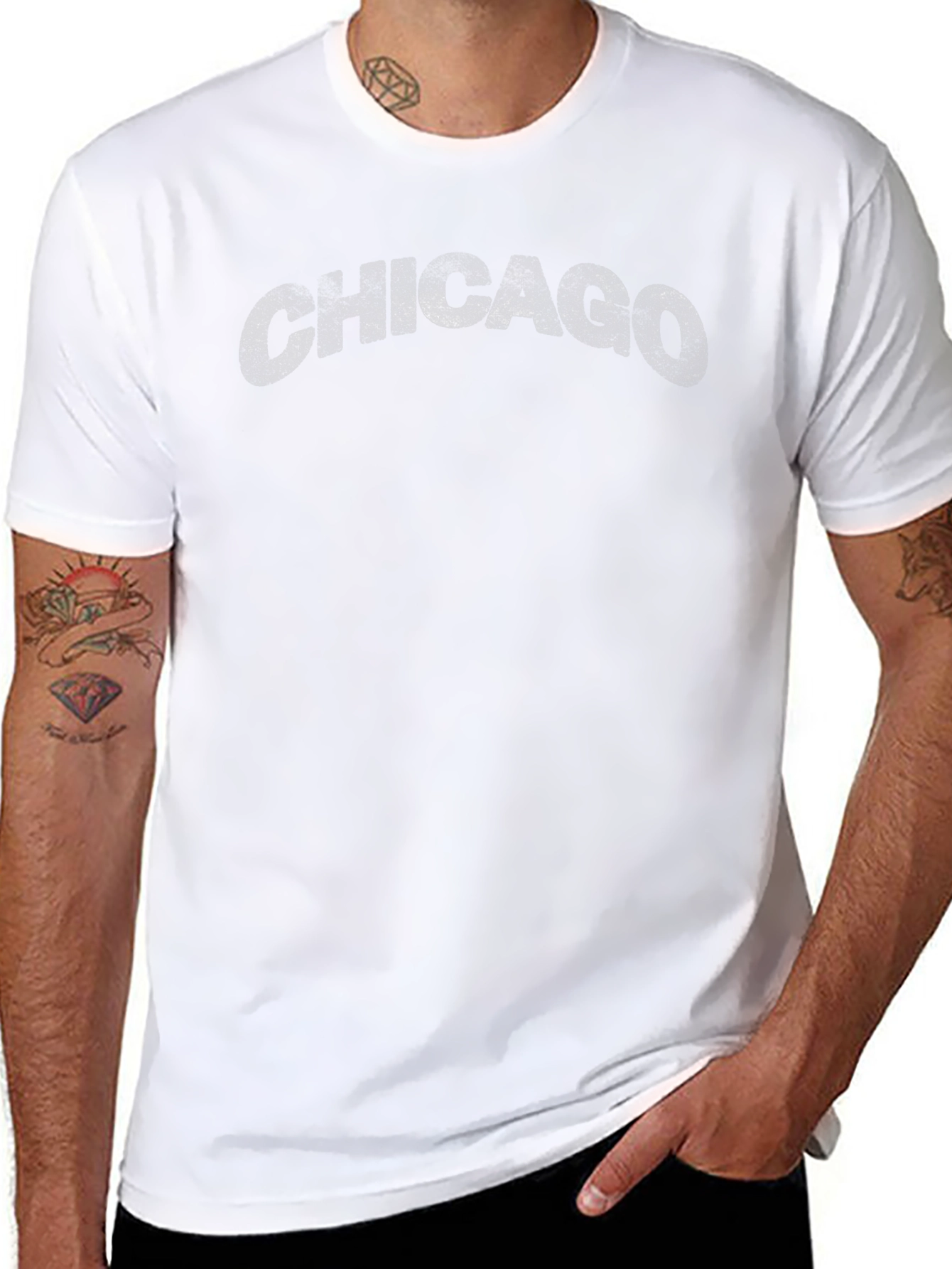 Chicago Distressed Graphic Black T-Shirt