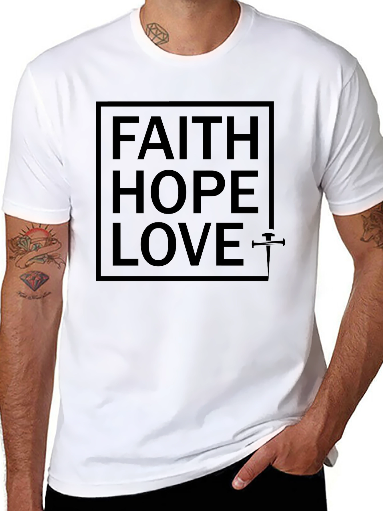 Faith Hope Love Graphic Tee - Classic Christian T-Shirt