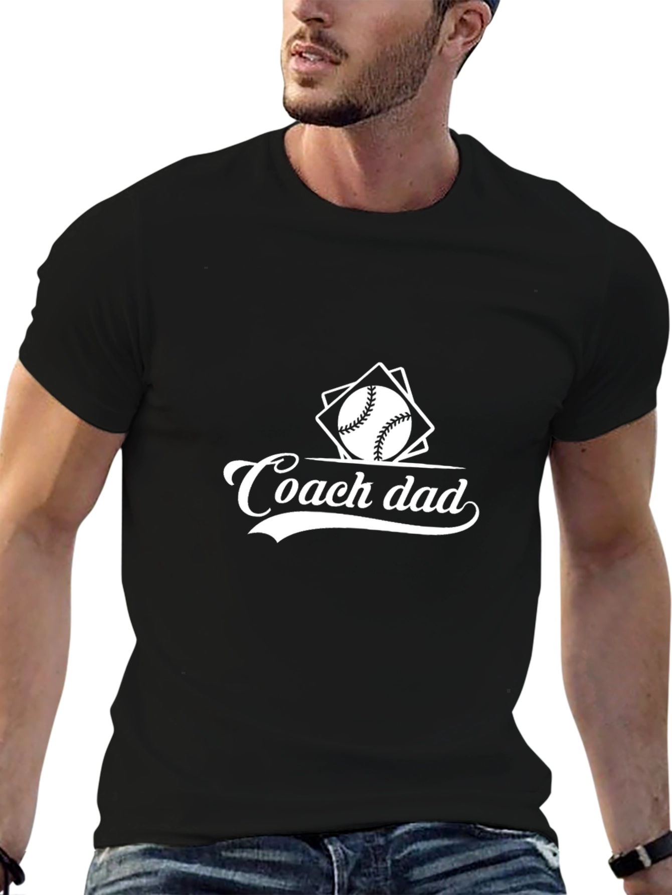 Coach Dad Baseball Graphic T-Shirt