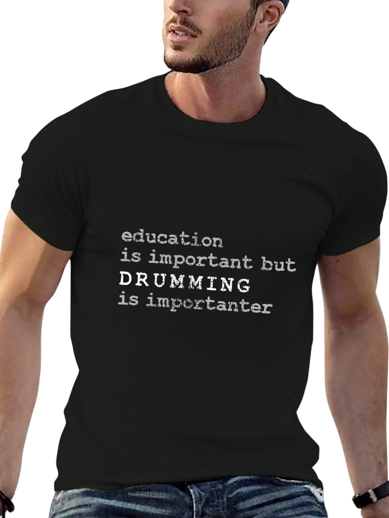 Funny Drummer T-Shirt - Education vs. Drumming