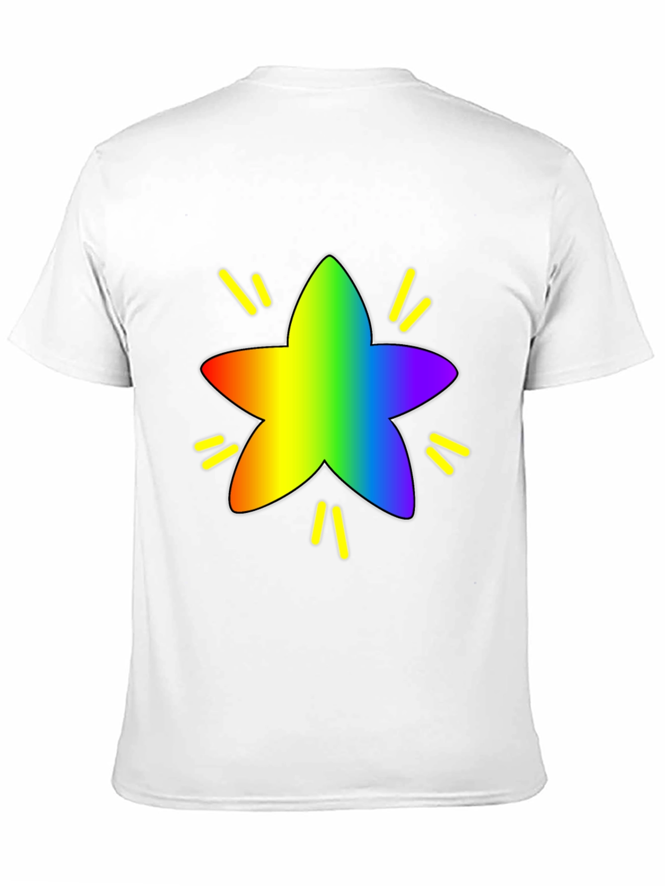 Rainbow Star Graphic Tee - Black