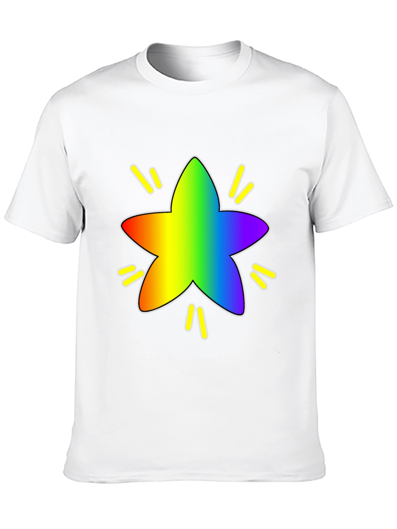 Rainbow Star Graphic Tee - Black
