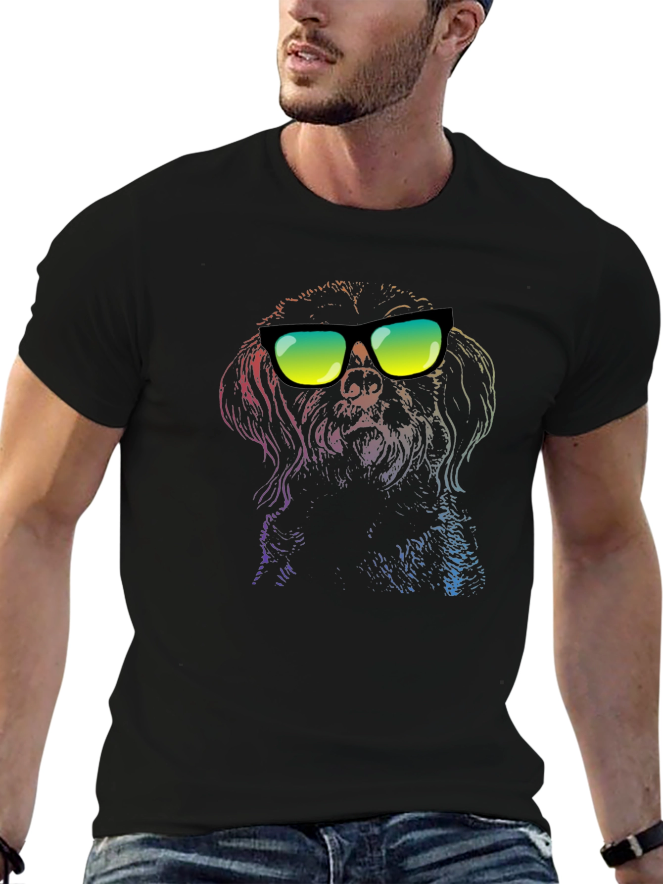 Cool Dog Graphic Tee - Black T-Shirt