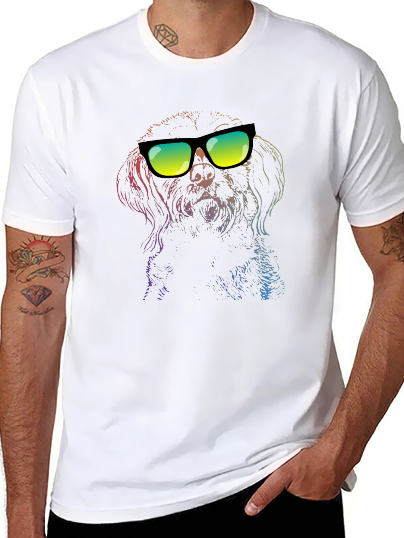 Cool Dog Graphic Tee - Black T-Shirt