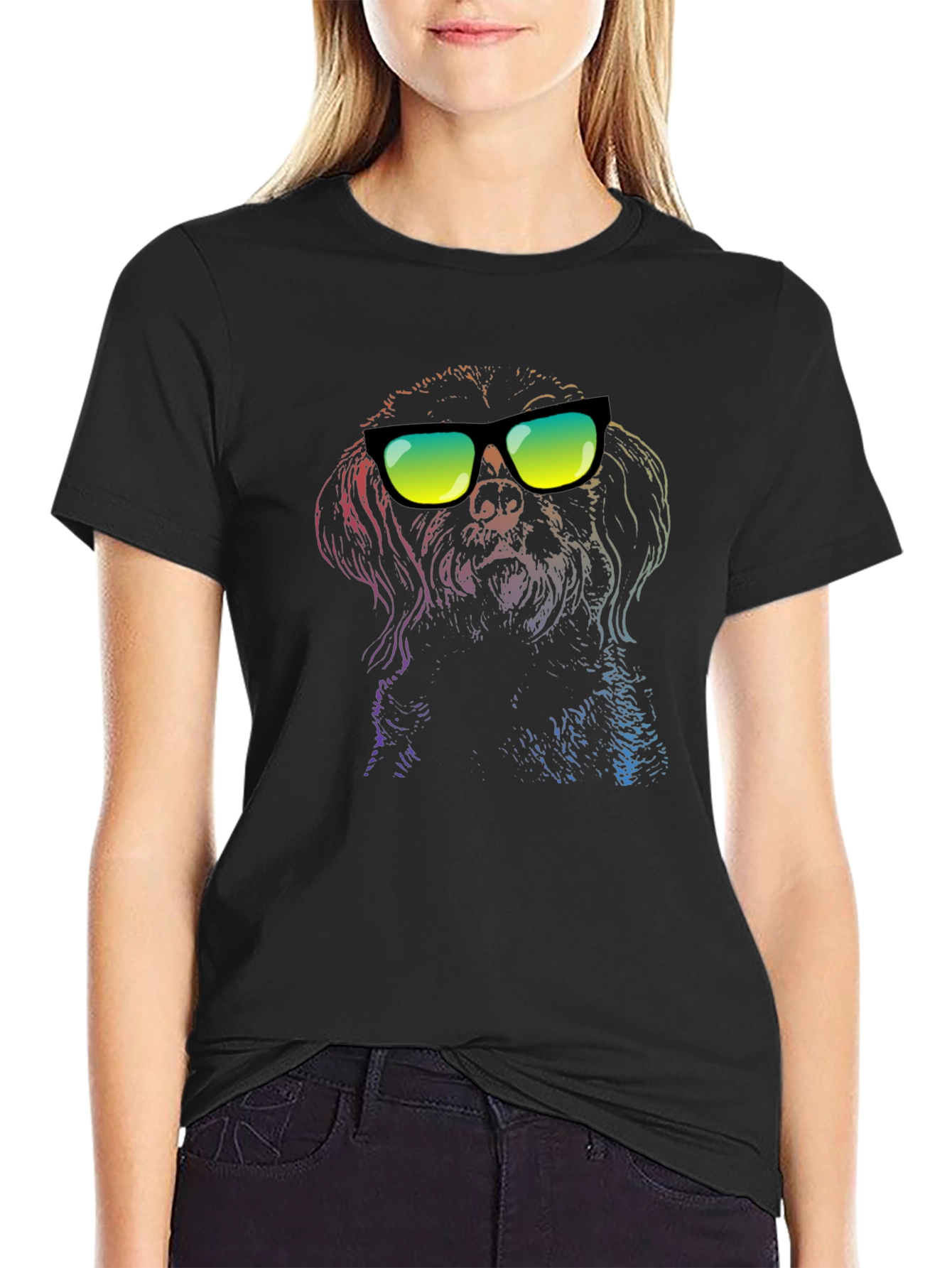 Cool Dog Graphic Tee - Black T-Shirt