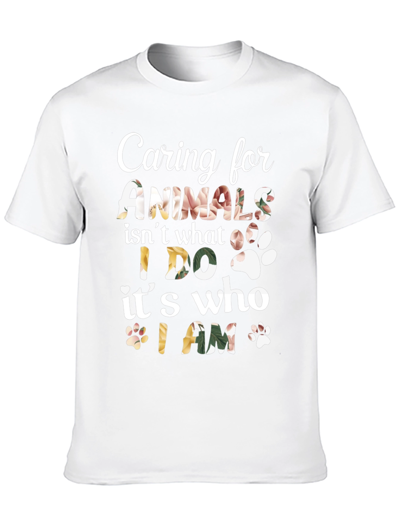 Caring for Animals Floral Print T-Shirt