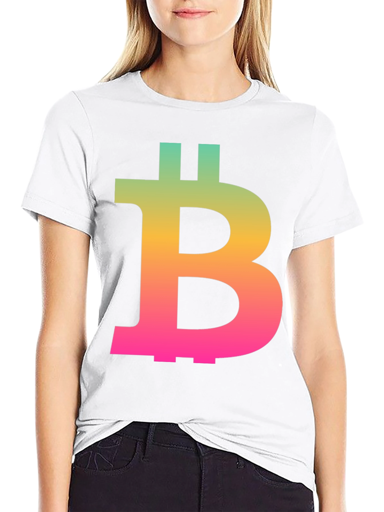 Bitcoin Rainbow Gradient Tee - Crypto Enthusiast Fashion