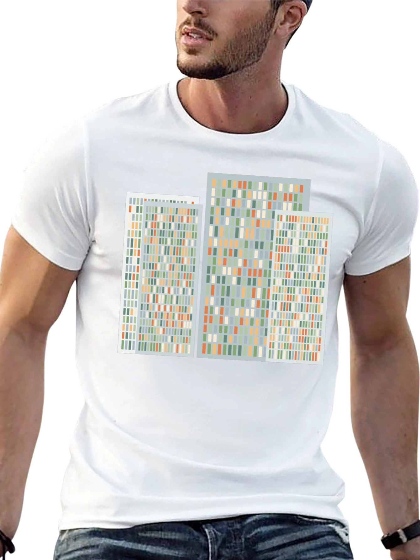Abstract Geometric Pattern Print Black T-Shirt