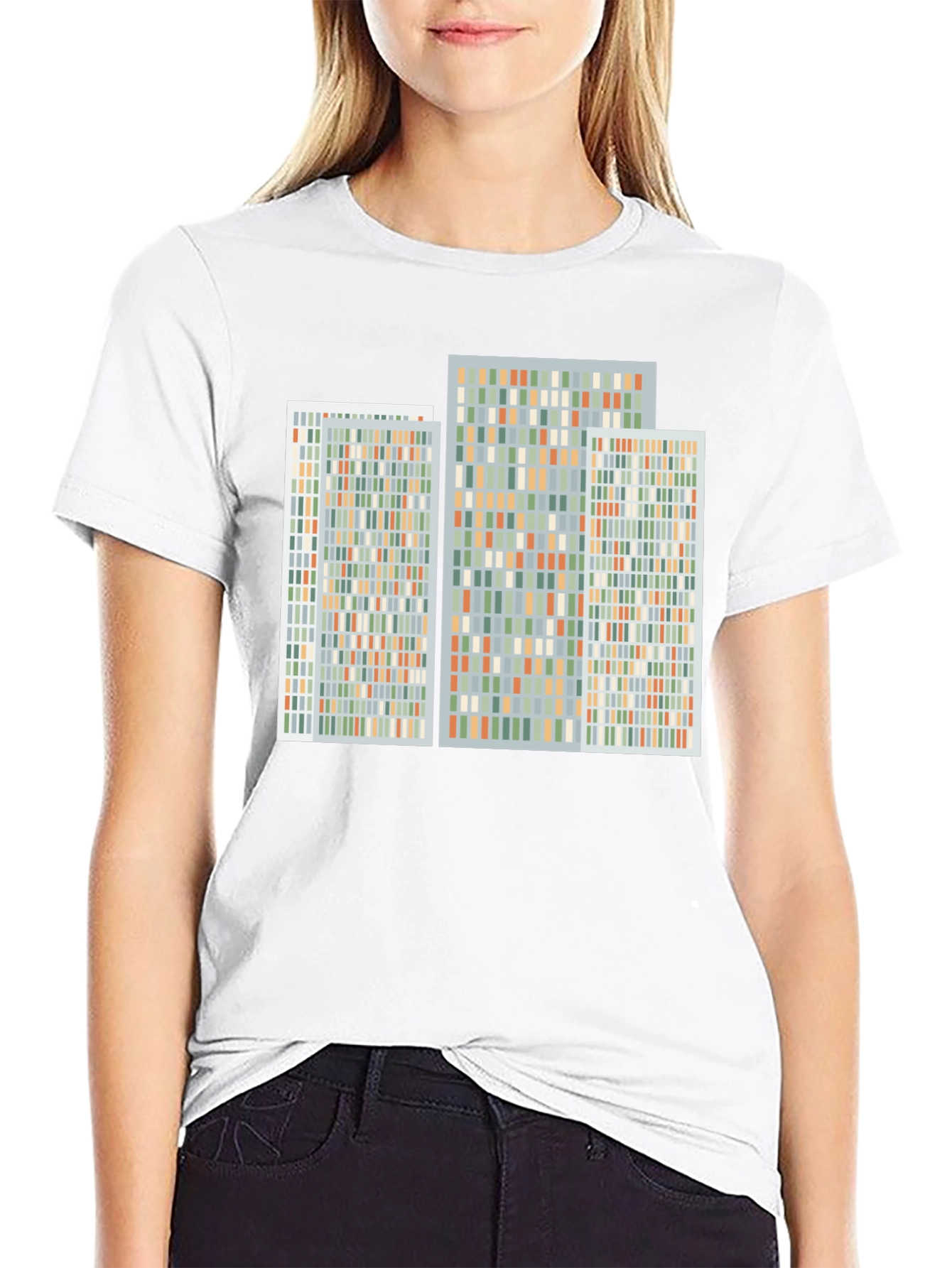 Abstract Geometric Pattern Print Black T-Shirt