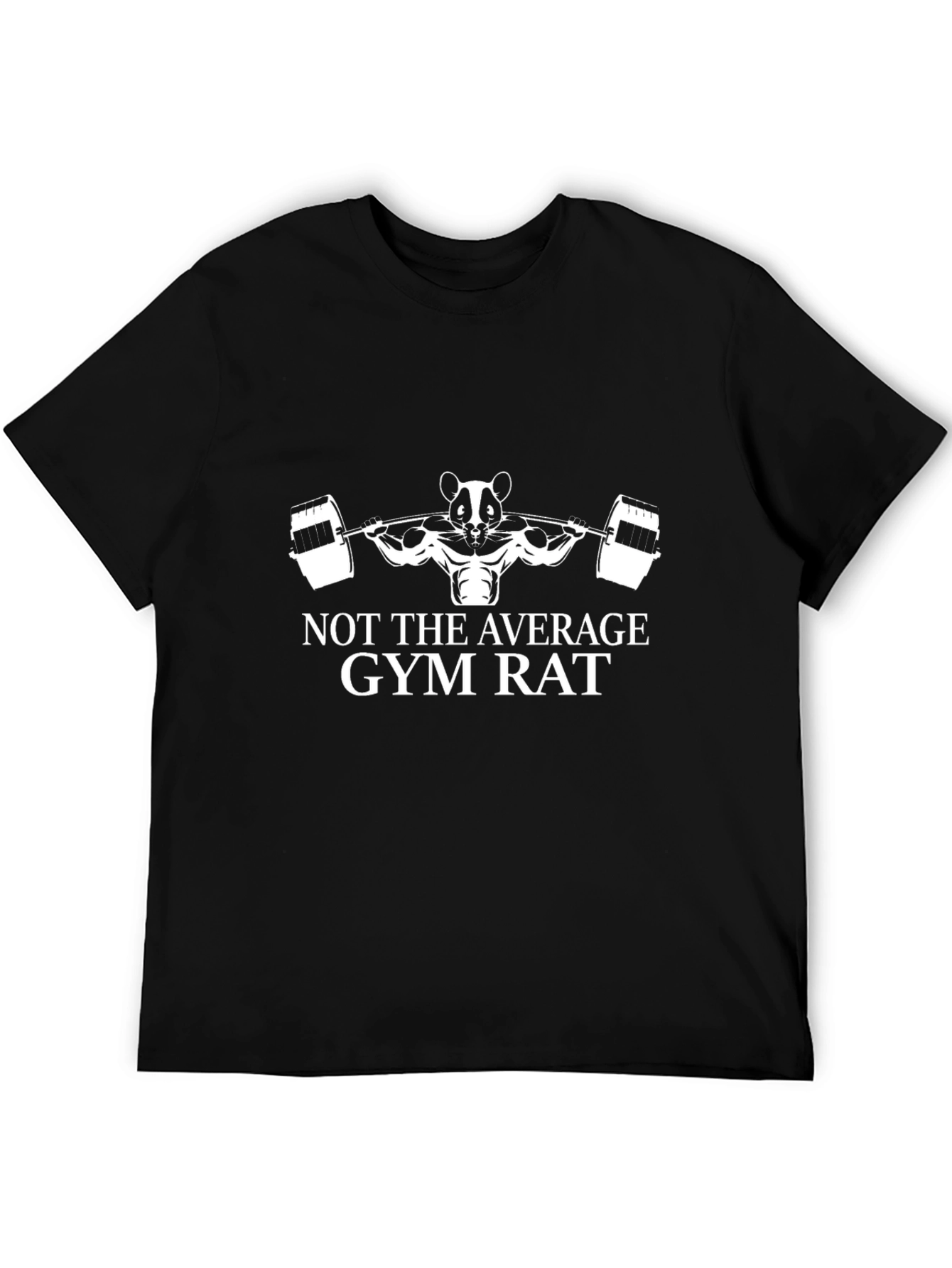 Gym Rat Tee - Black Cotton Graphic T-Shirt