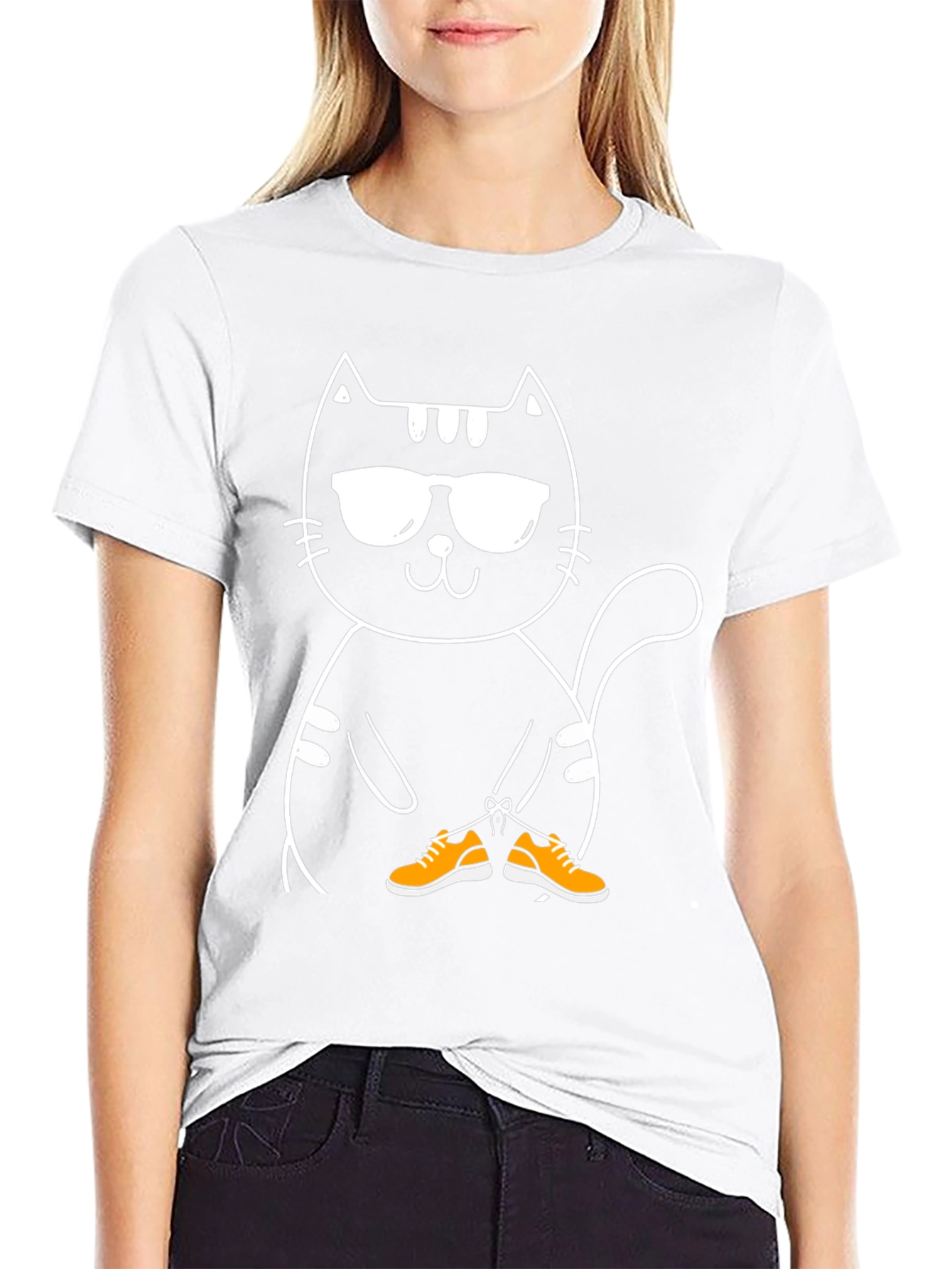 Cool Cat with Shoes Graphic T-Shirt