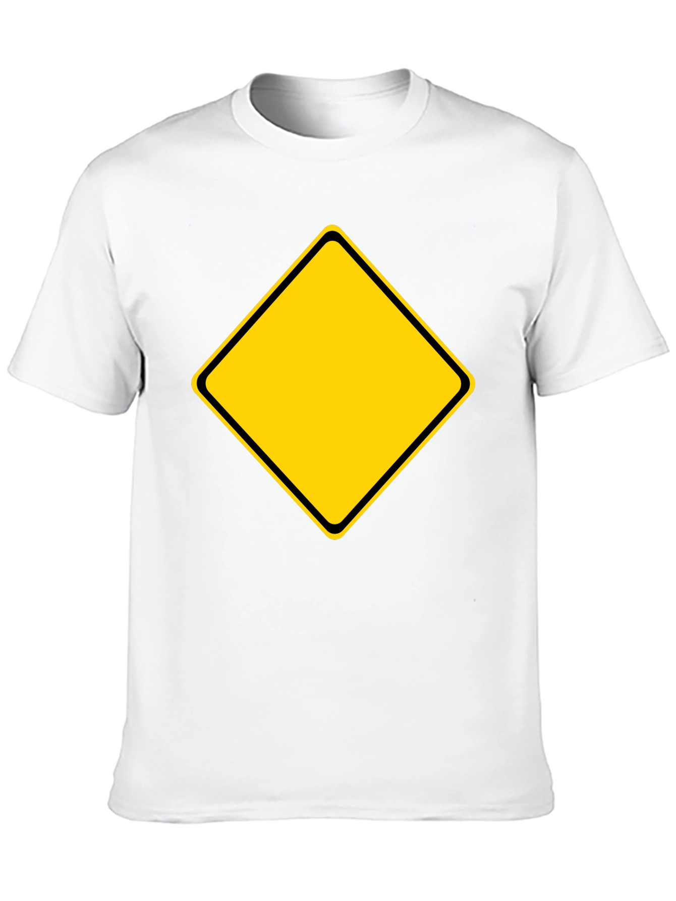 Warning Sign Graphic Tee - Black Cotton Blend Shirt