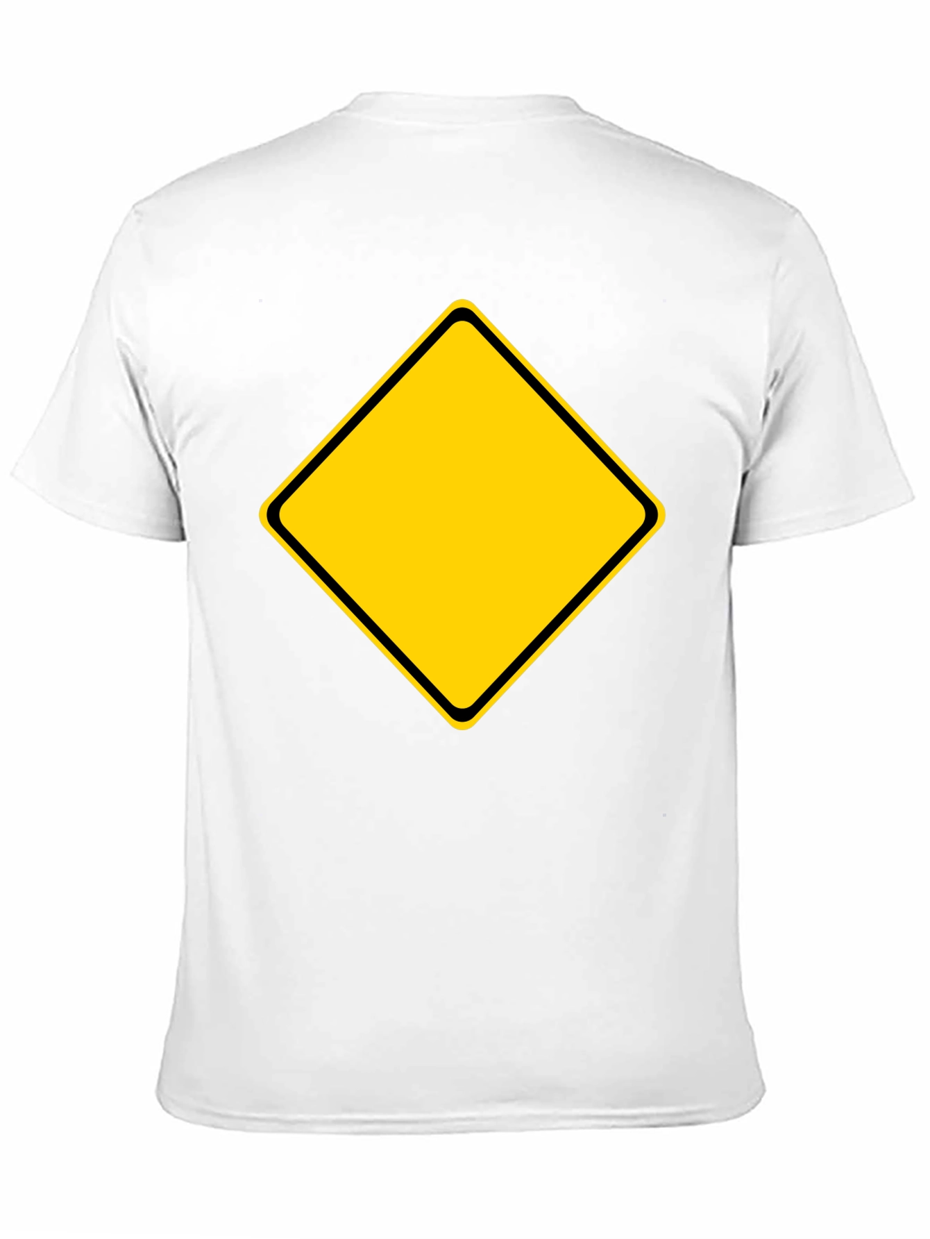 Warning Sign Graphic Tee - Black Cotton Blend Shirt