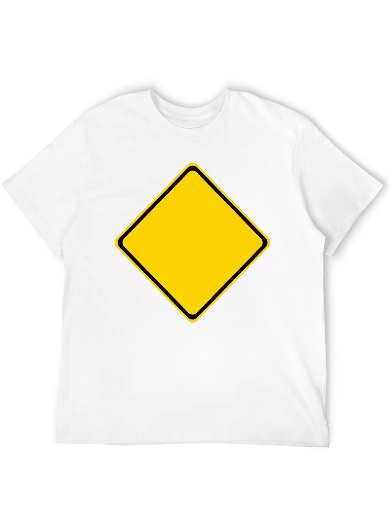 Warning Sign Graphic Tee - Black Cotton Blend Shirt