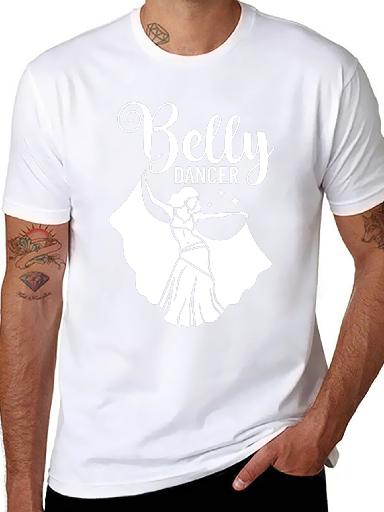 Belly Dancer Graphic Tee - Mens Black T-Shirt