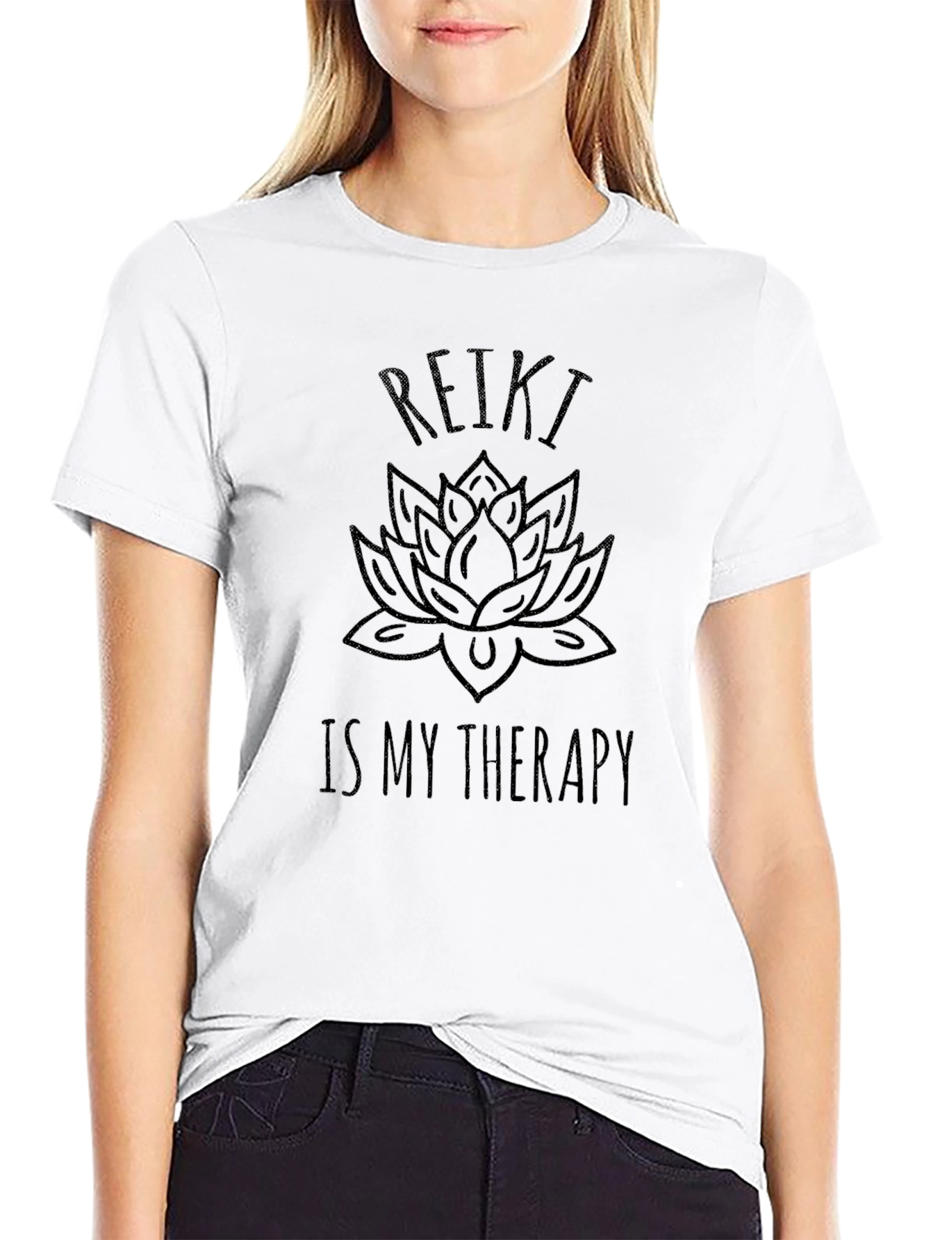 Reiki Therapy Lotus Flower Graphic T-Shirt