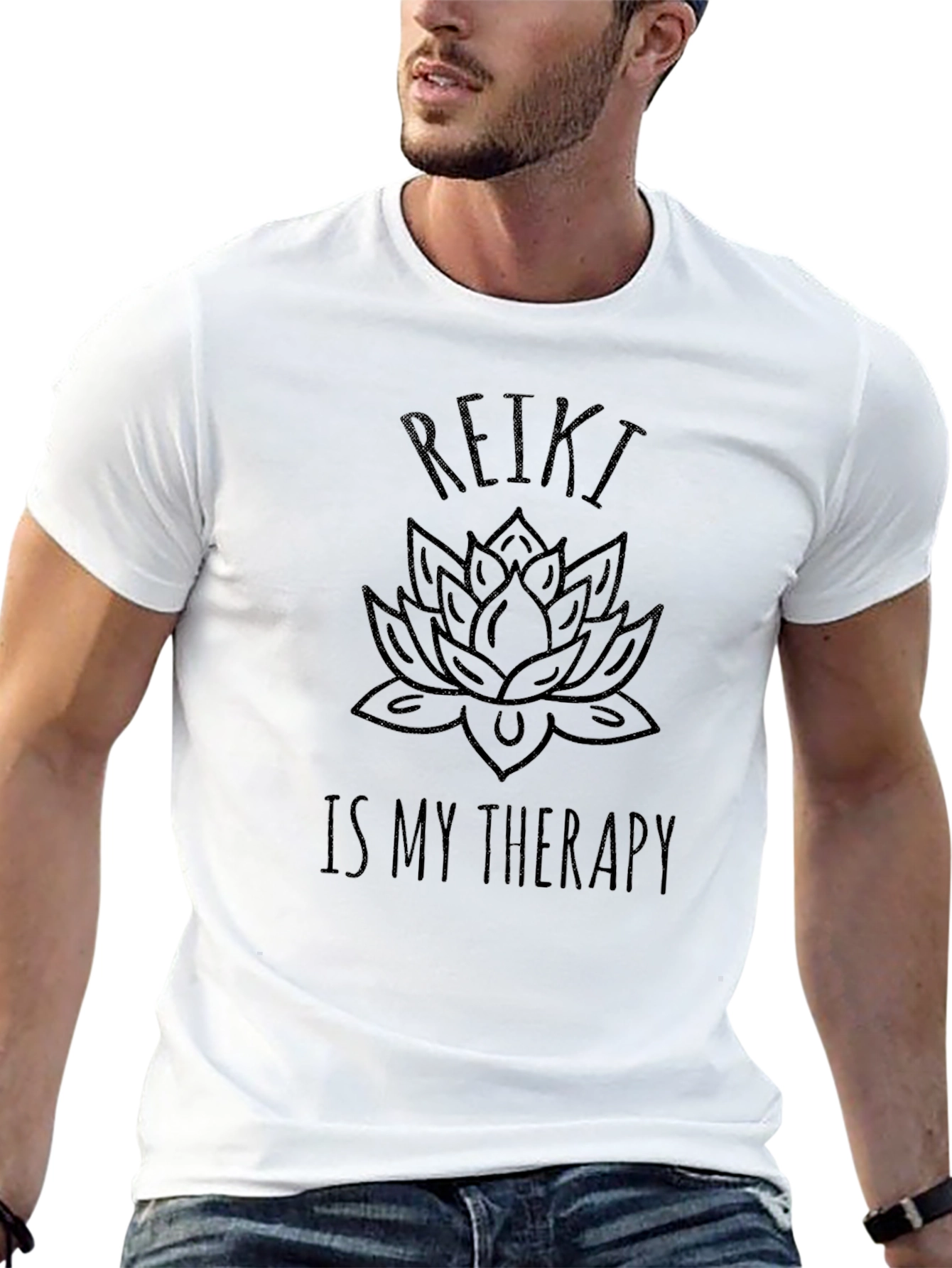 Reiki Therapy Lotus Flower Graphic T-Shirt