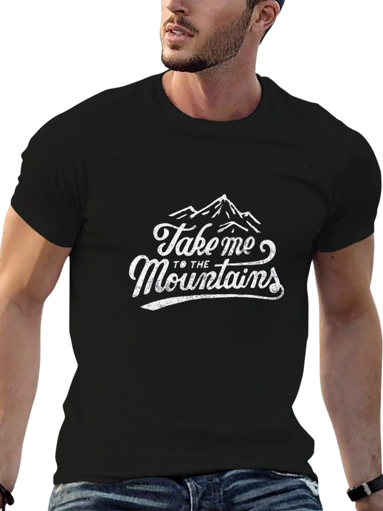 Take Me to the Mountains Black Graphic Tee