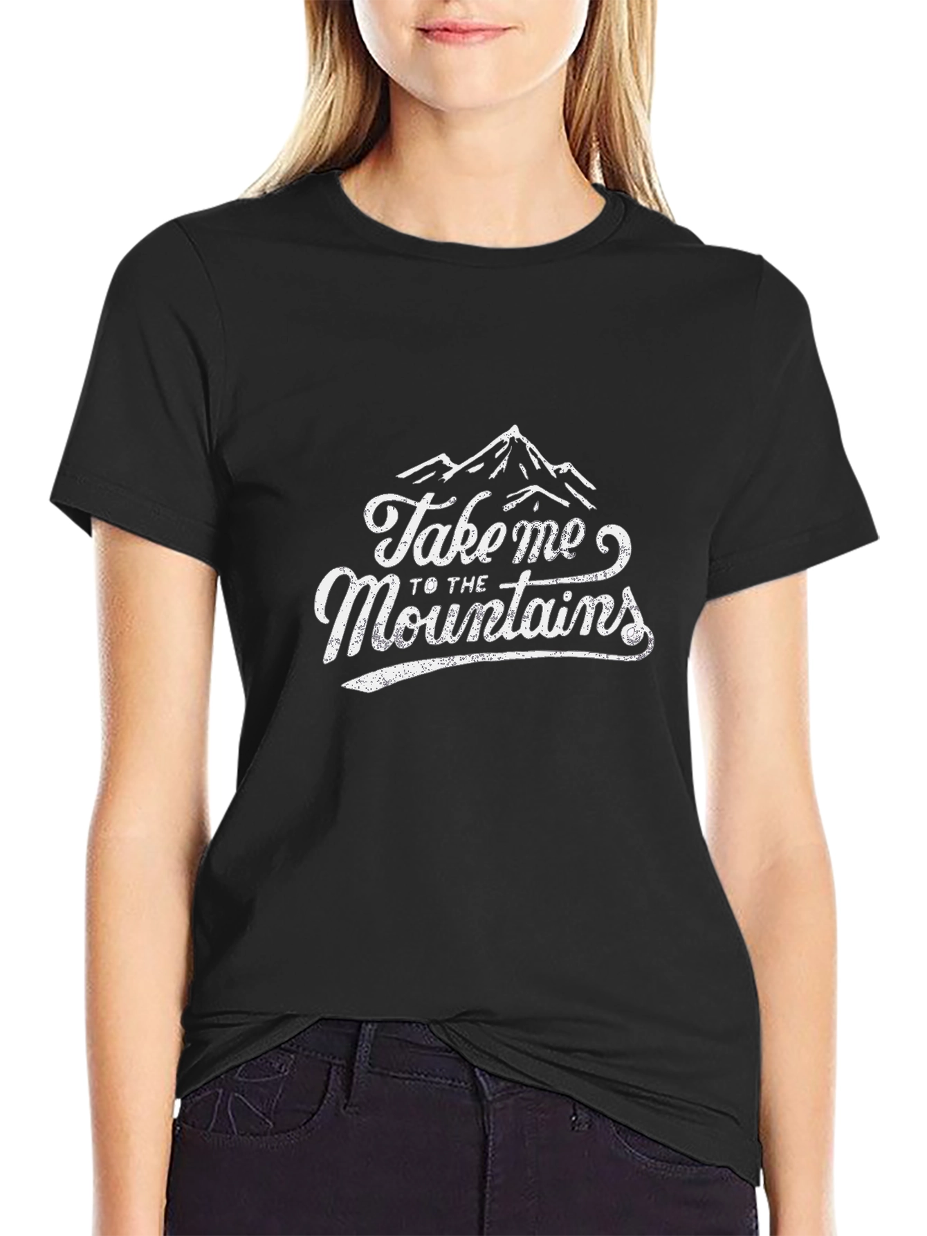 Take Me to the Mountains Black Graphic Tee
