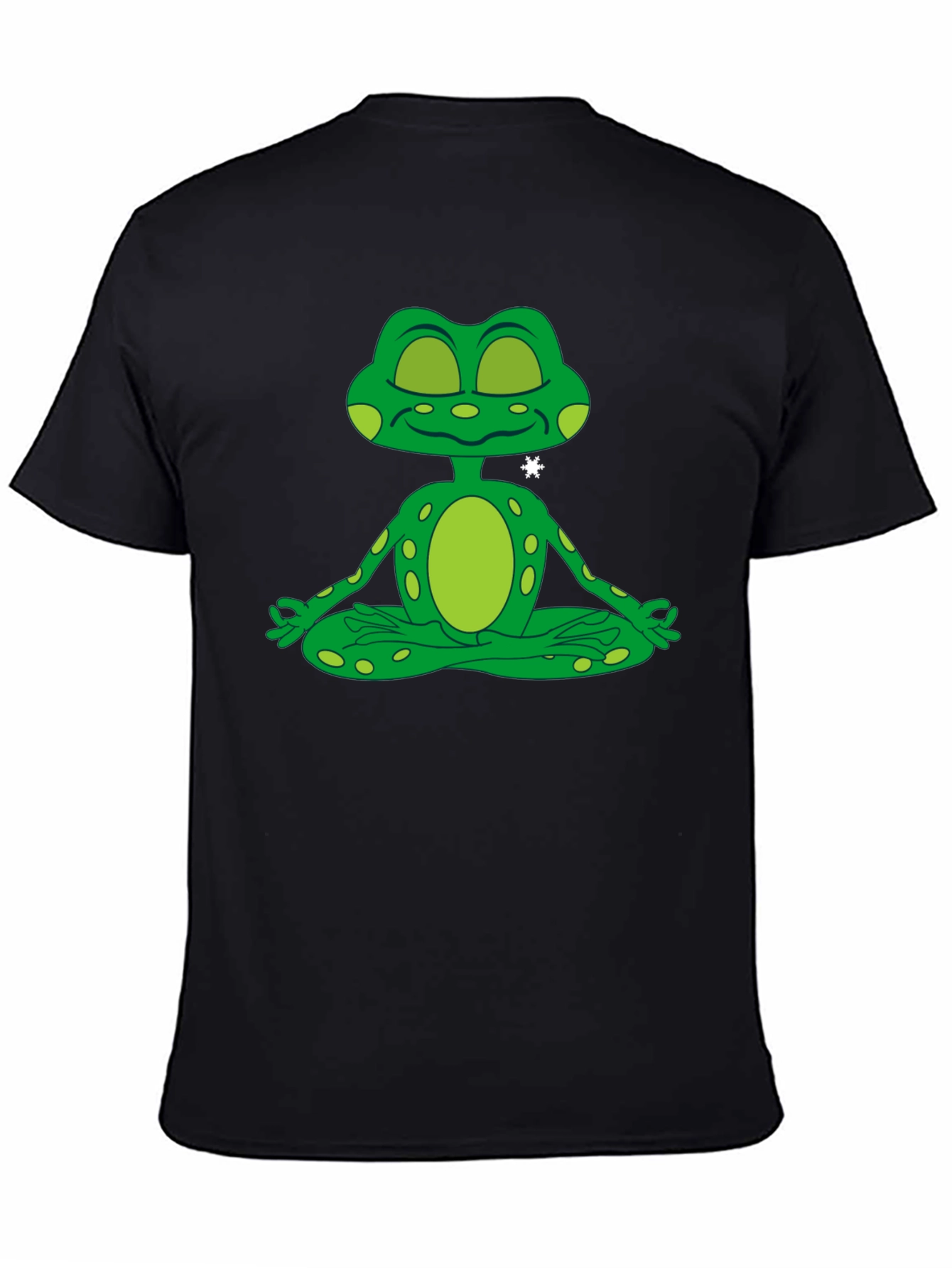 Zen Frog Black T-Shirt - Meditating Cartoon Amphibian