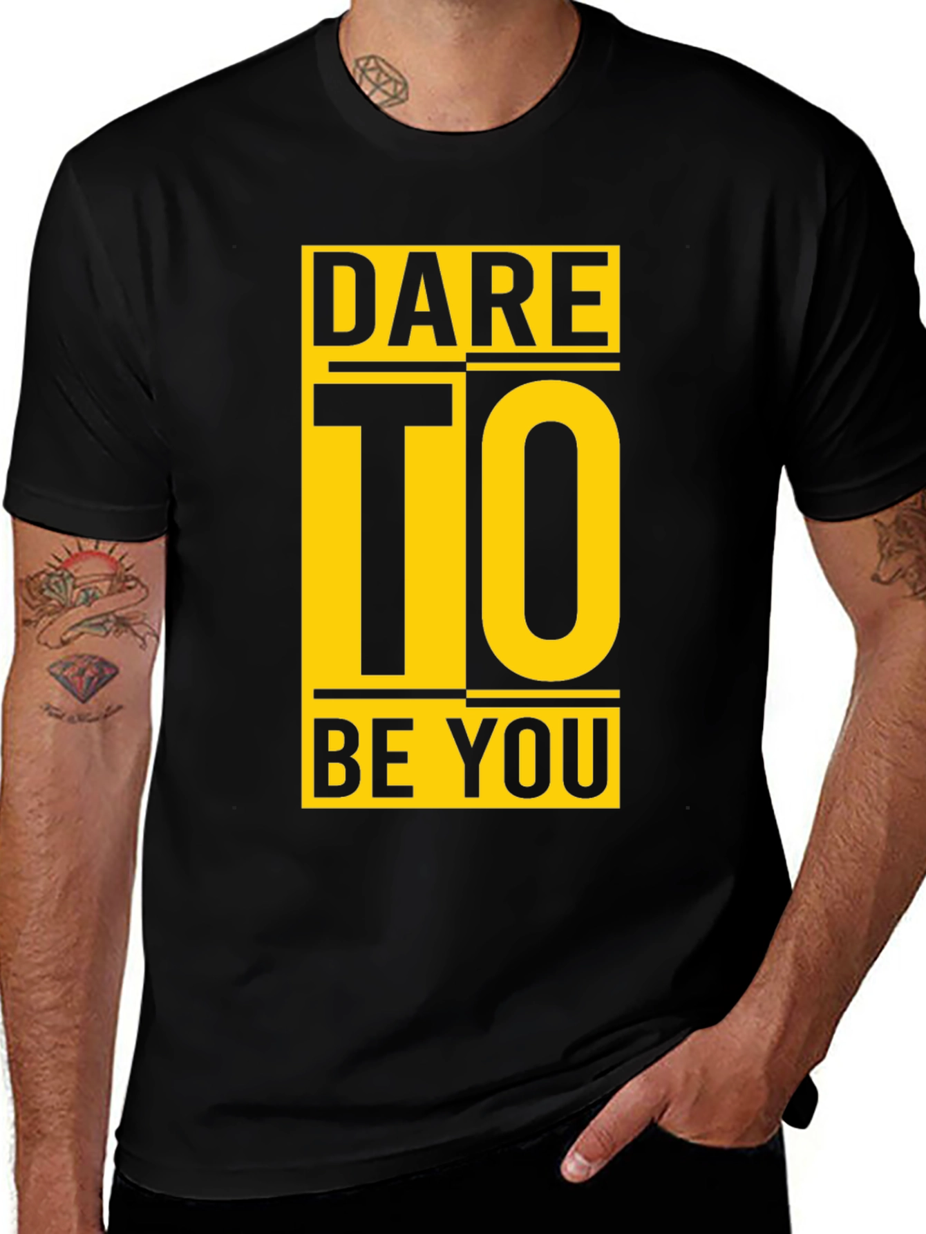 Dare To Be You Graphic Black T-Shirt