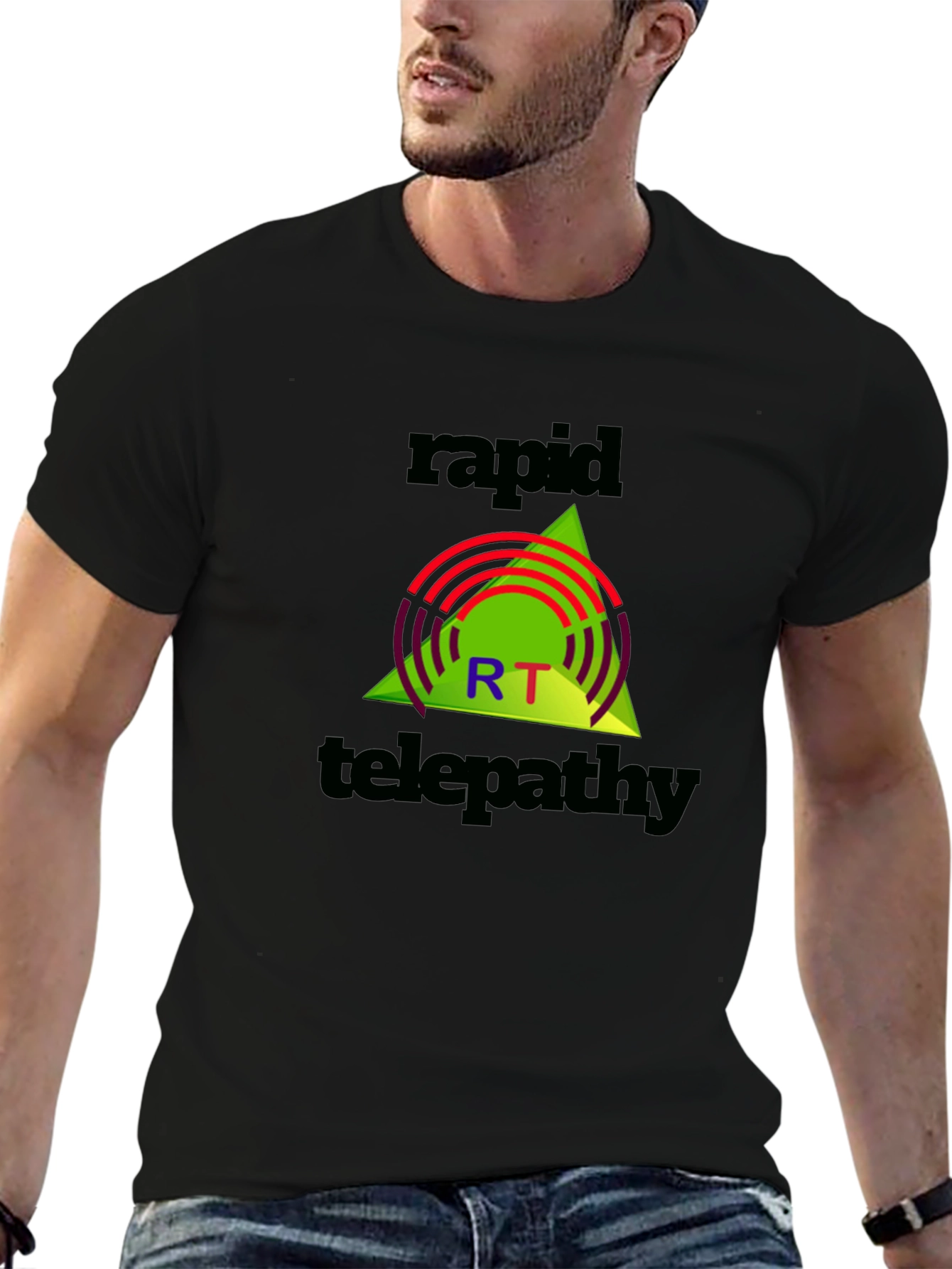 Rapid Telepathy Graphic Tee - Black Cotton Shirt