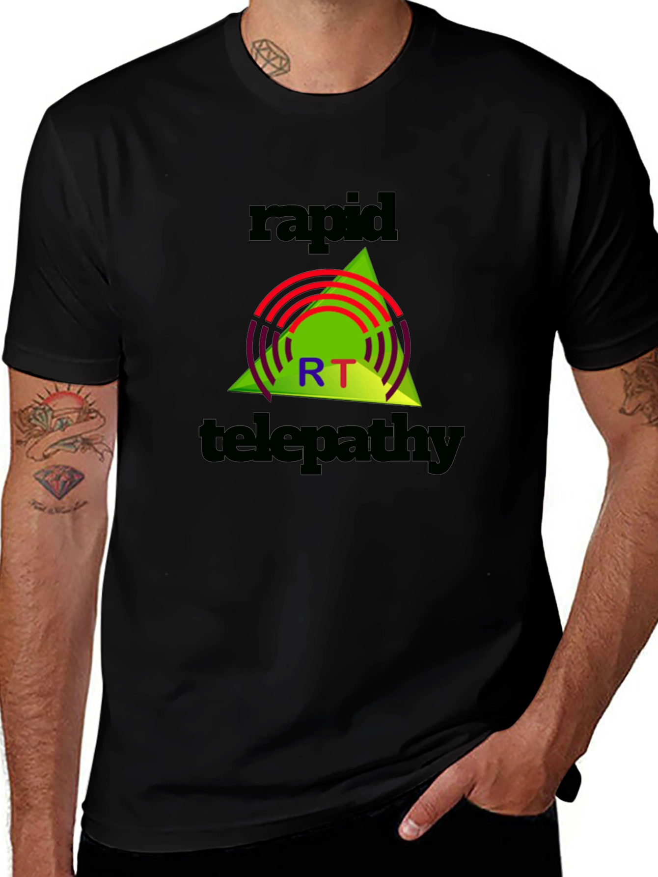 Rapid Telepathy Graphic Tee - Black Cotton Shirt