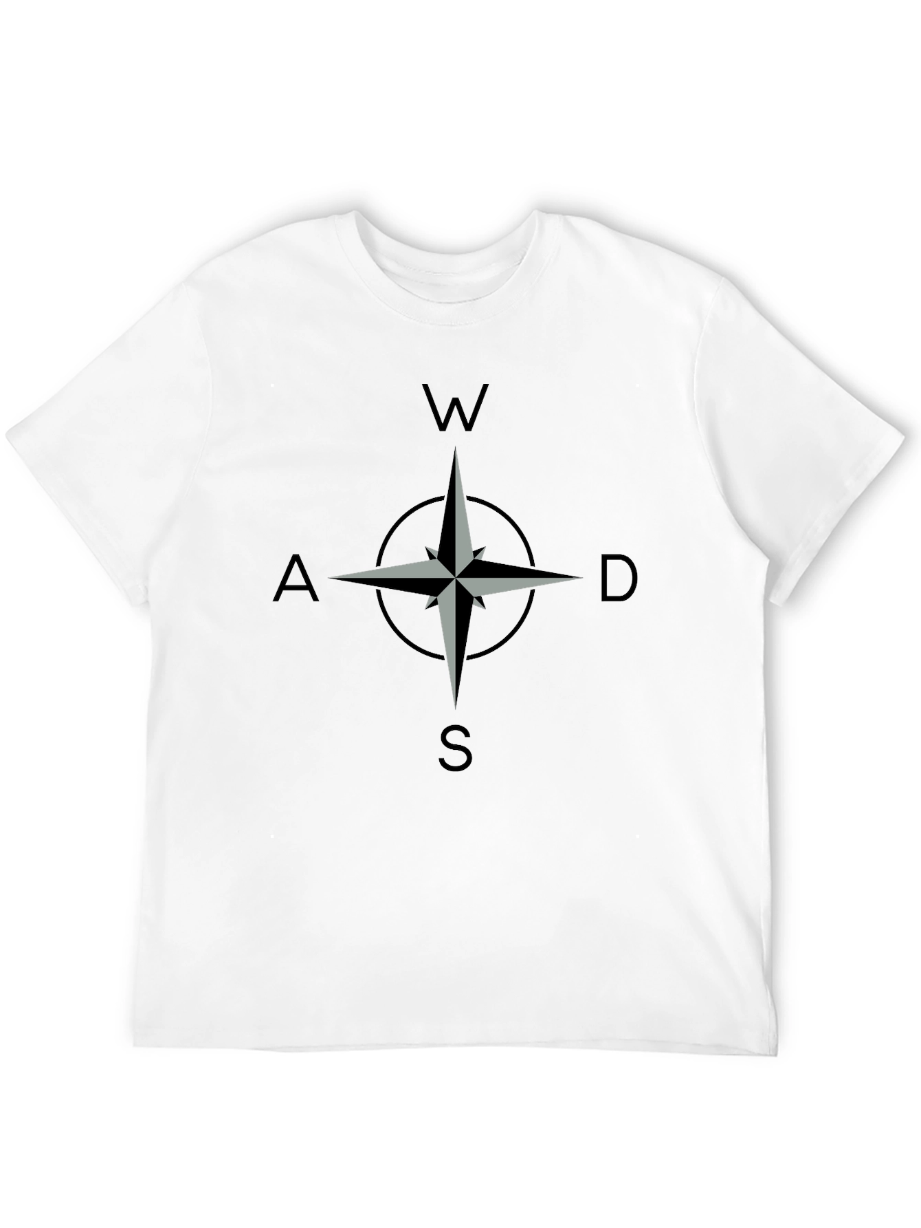 Compass Rose Graphic T-Shirt - Black Casual Style