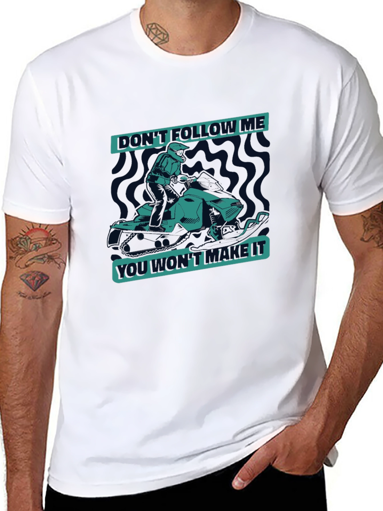 Dont Follow Me Snowmobile Graphic Tee - Black