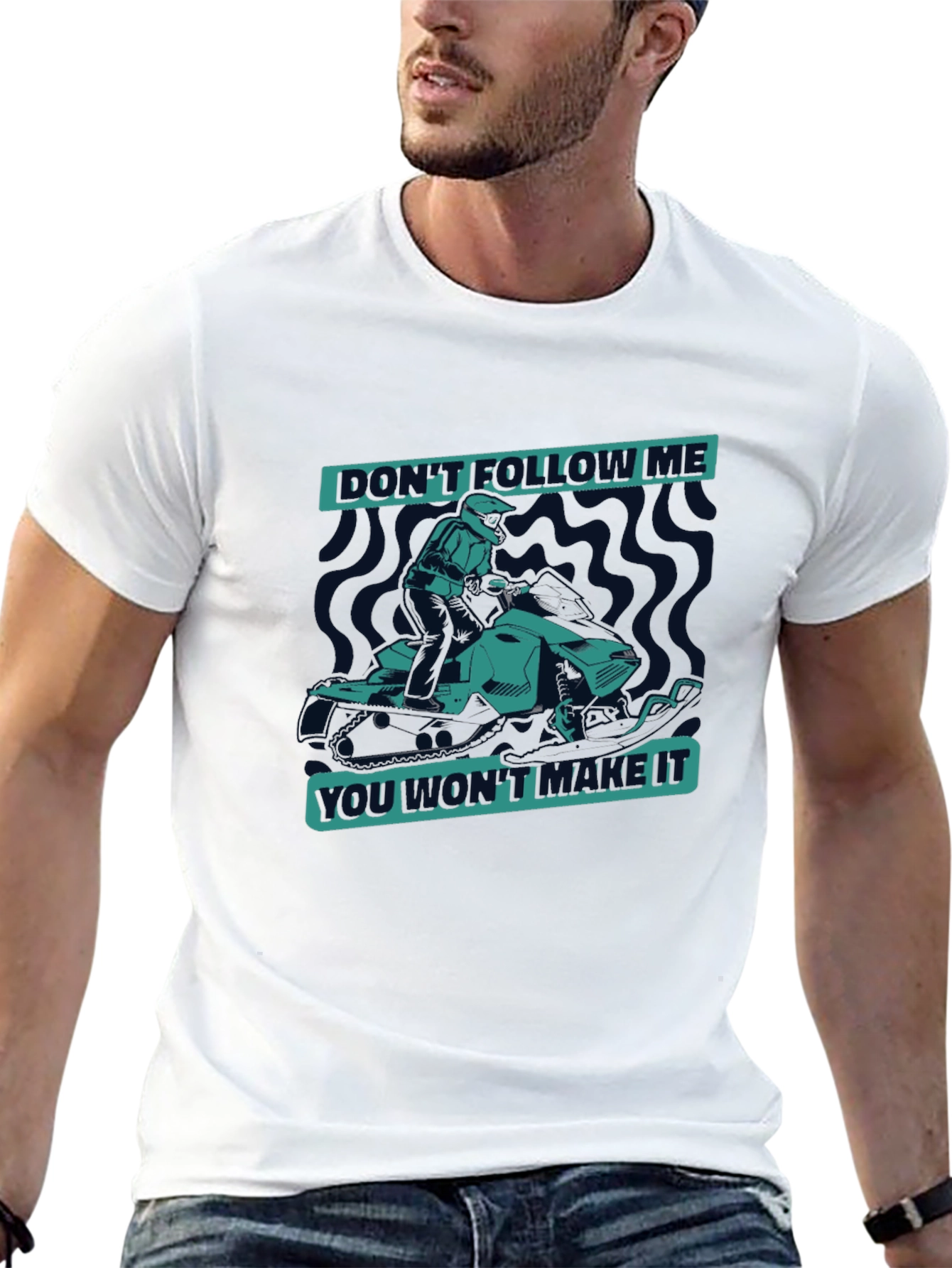 Dont Follow Me Snowmobile Graphic Tee - Black