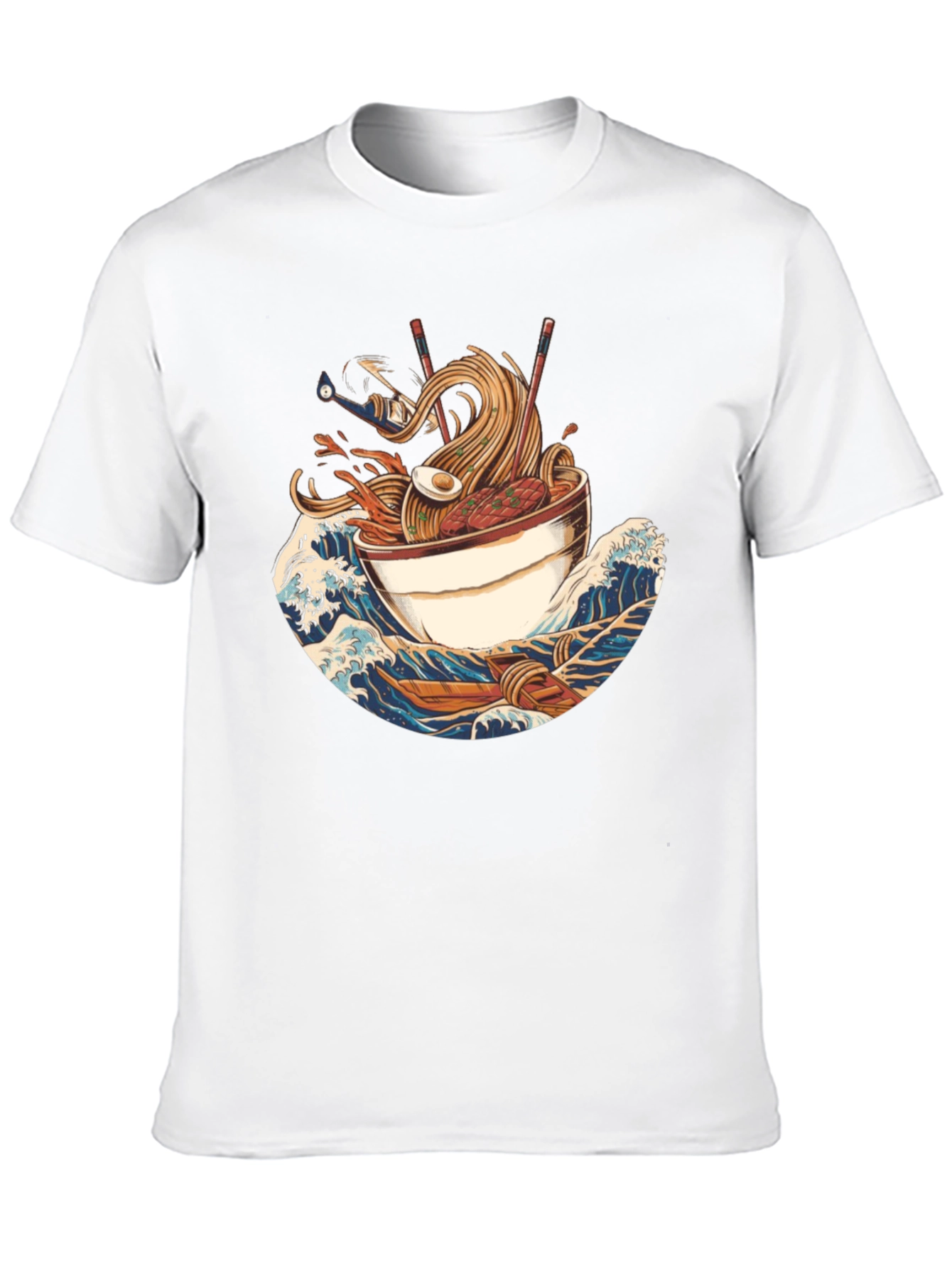 Ramen Wave Graphic Tee - Stylish Asian Food T-Shirt