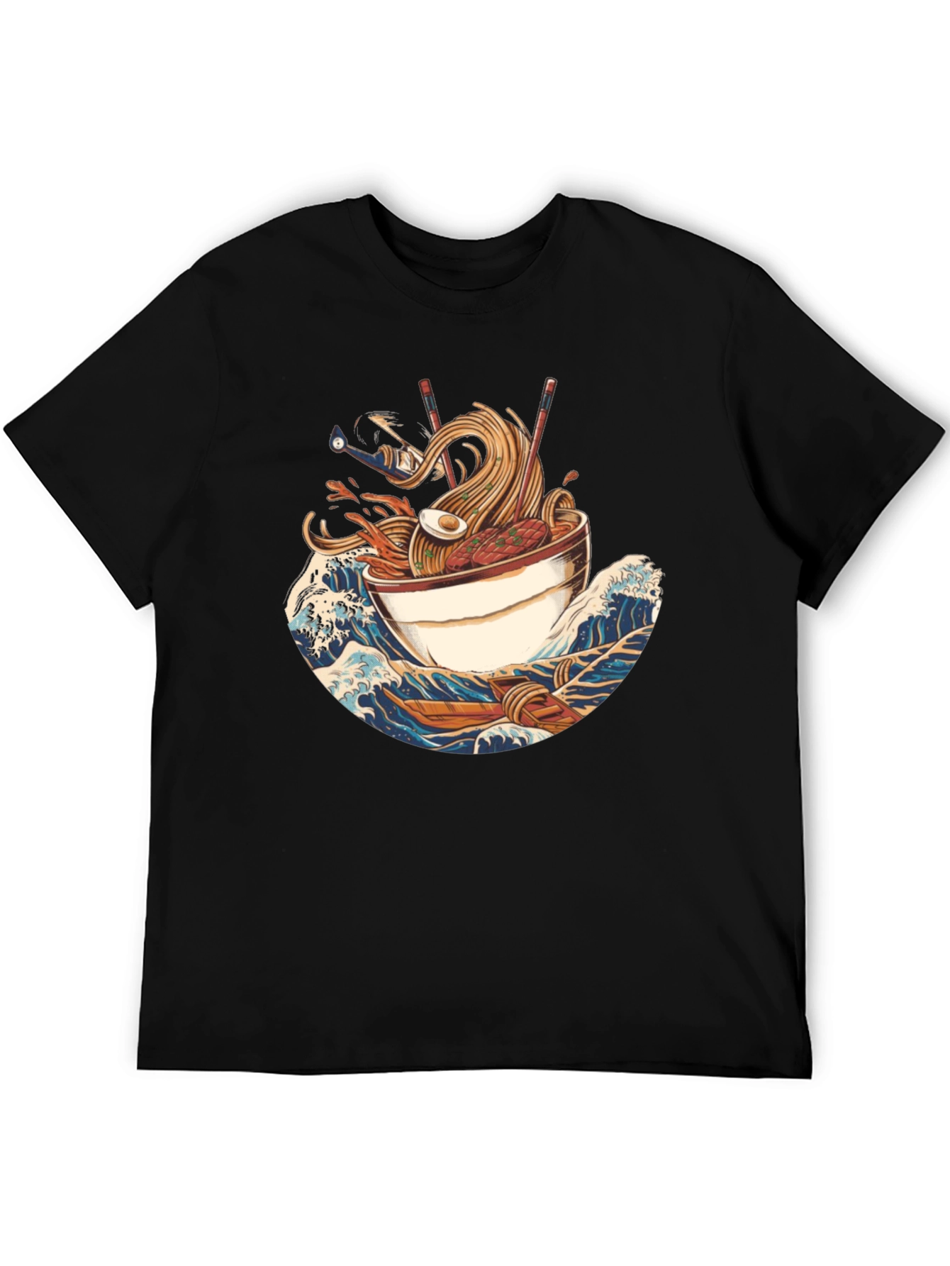 Ramen Wave Graphic Tee - Stylish Asian Food T-Shirt
