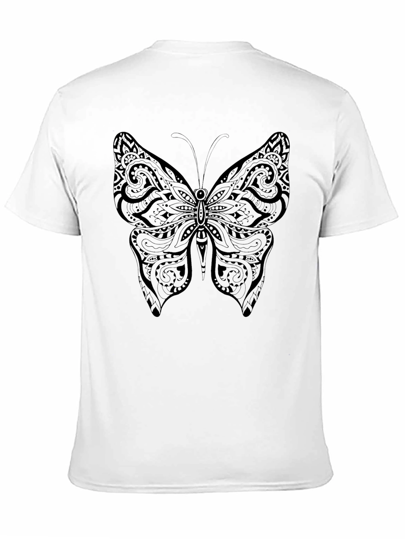 Butterfly Tattoo Print Black Tee