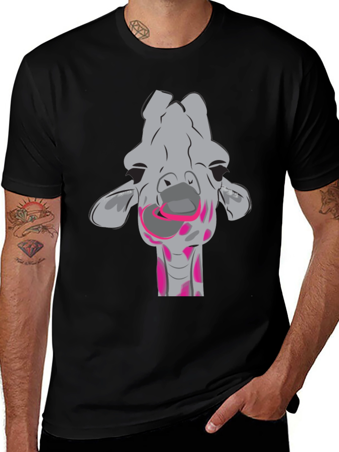 Fun Giraffe Graphic T-Shirt