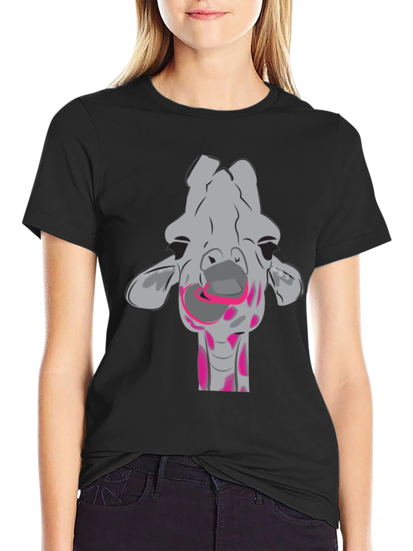 Fun Giraffe Graphic T-Shirt