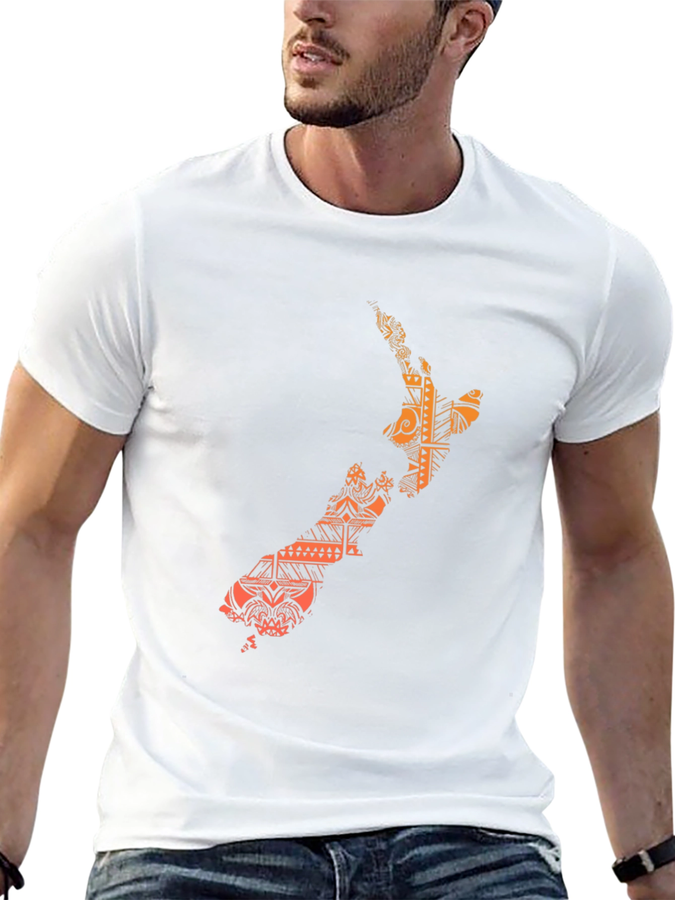 Maori New Zealand Map Black T-Shirt