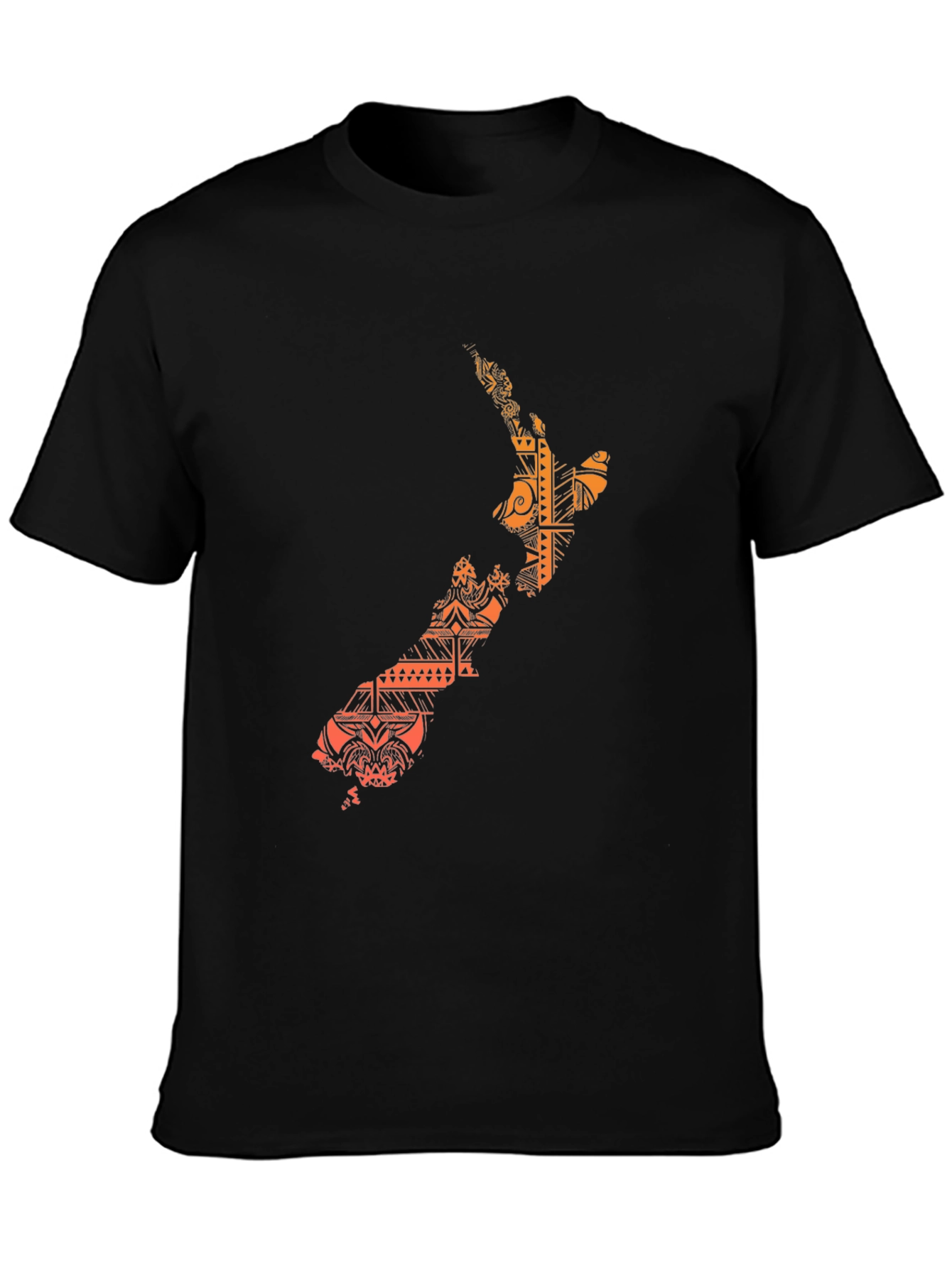 Maori New Zealand Map Black T-Shirt