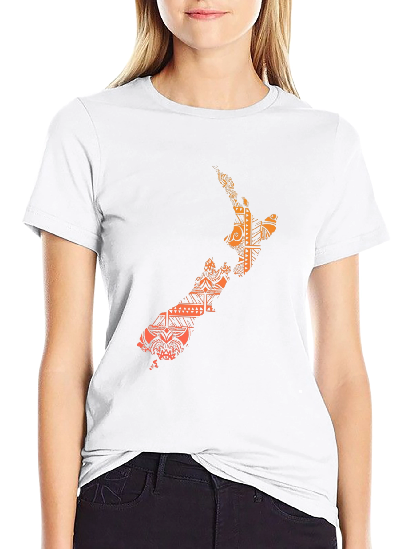 Maori New Zealand Map Black T-Shirt